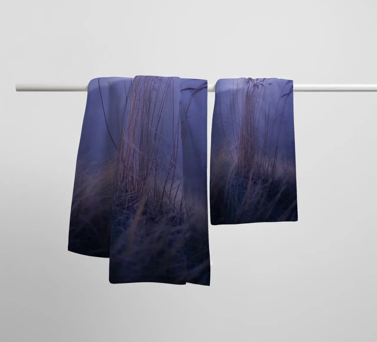 Herbs blowing in the wind under soothing violet light towel by Plain Thoughts