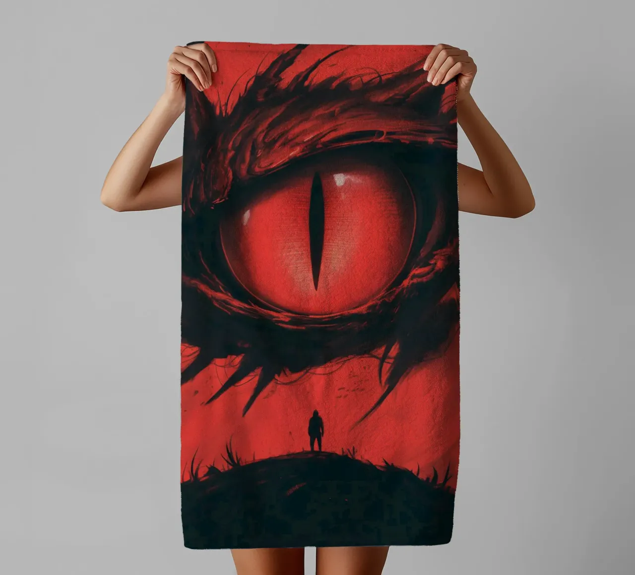 Das Auge des Drachen - Konfrontation im Schatten Handtuch von Plain Thoughts