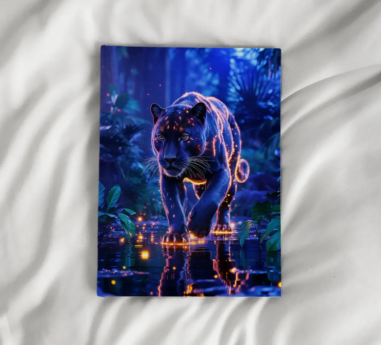Magic panther in an illuminated jungle notebook by Plain Thoughts