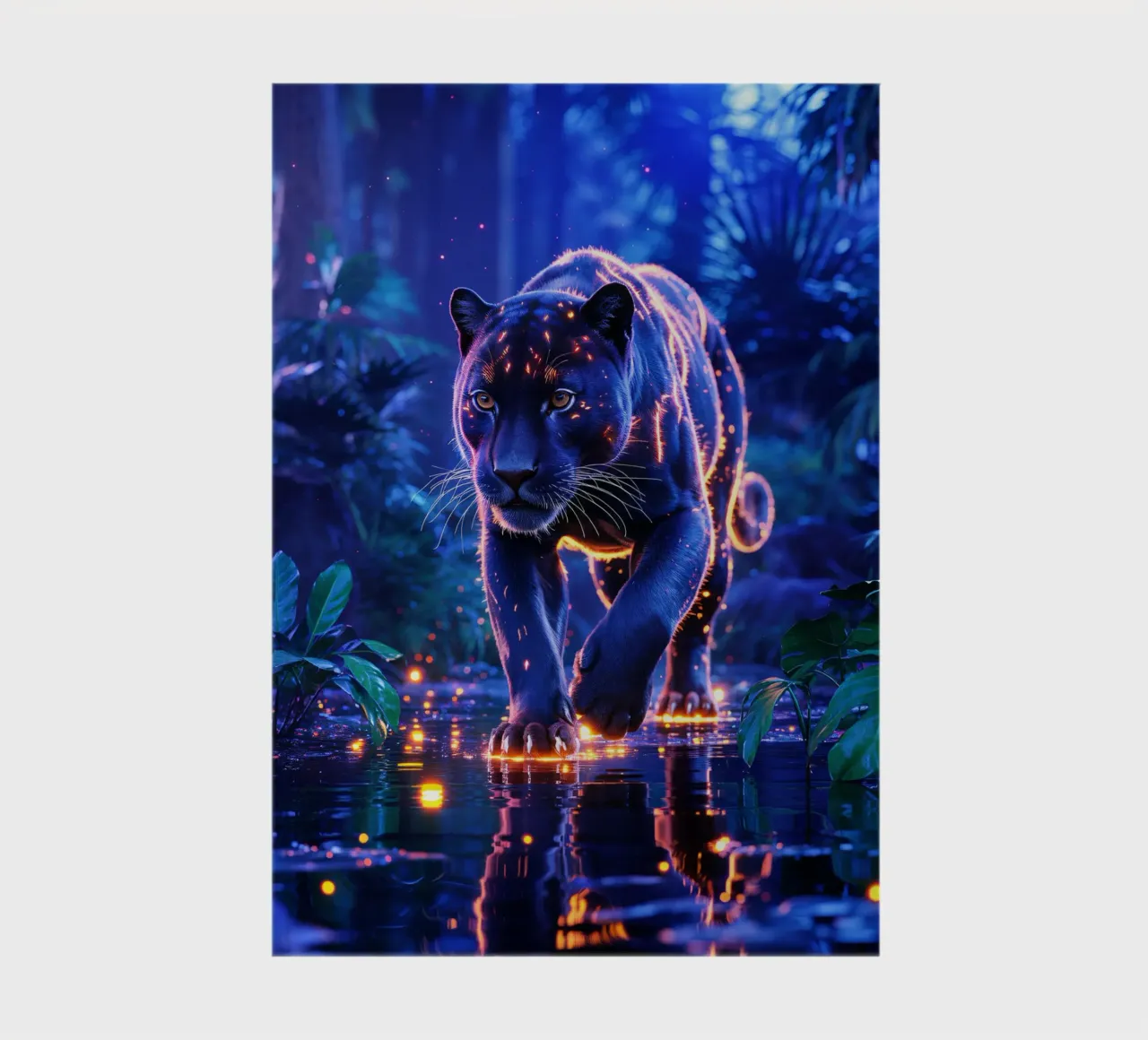 Magic panther in an illuminated jungle notebook by Plain Thoughts