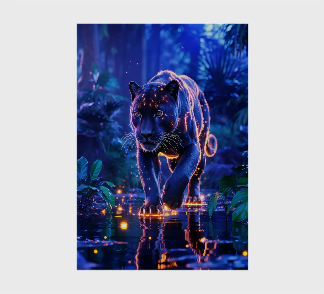 Magic panther in an illuminated jungle notebook by Plain Thoughts
