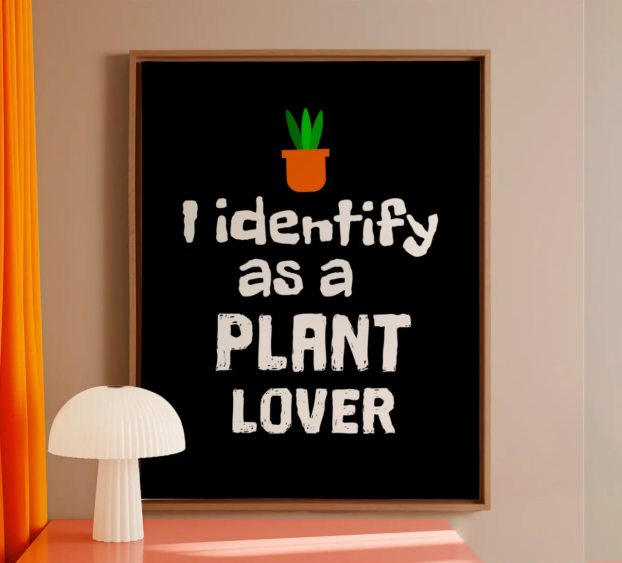 I identify as a plant lover canvas met Baklijst van mygreenvalue