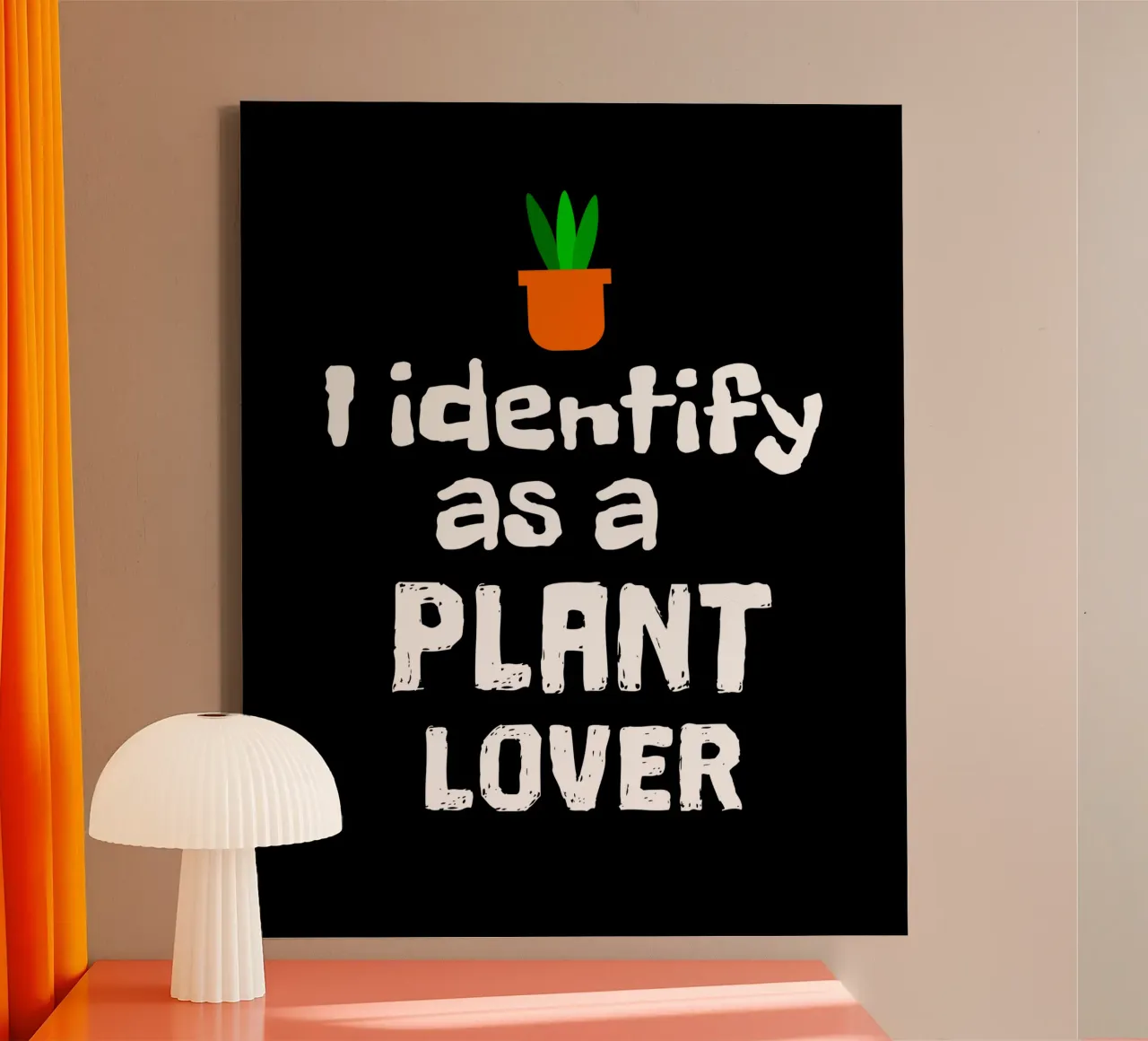 I identify as a plant lover canvas met Baklijst van mygreenvalue