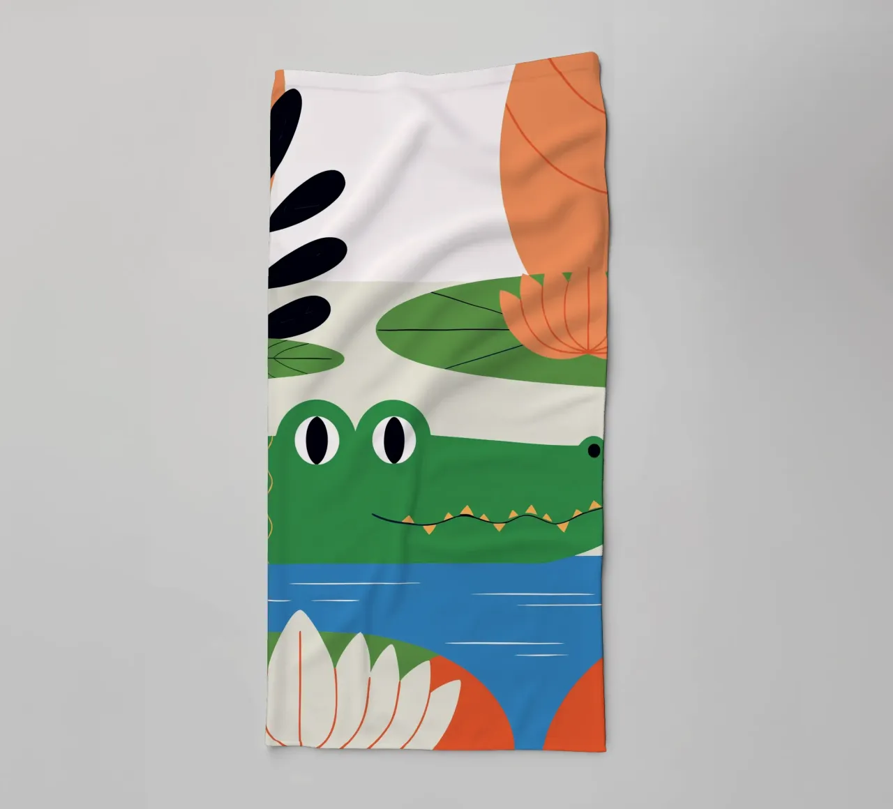 Krokodile im Lotus-See Handtuch von PROTECT ANIMALS