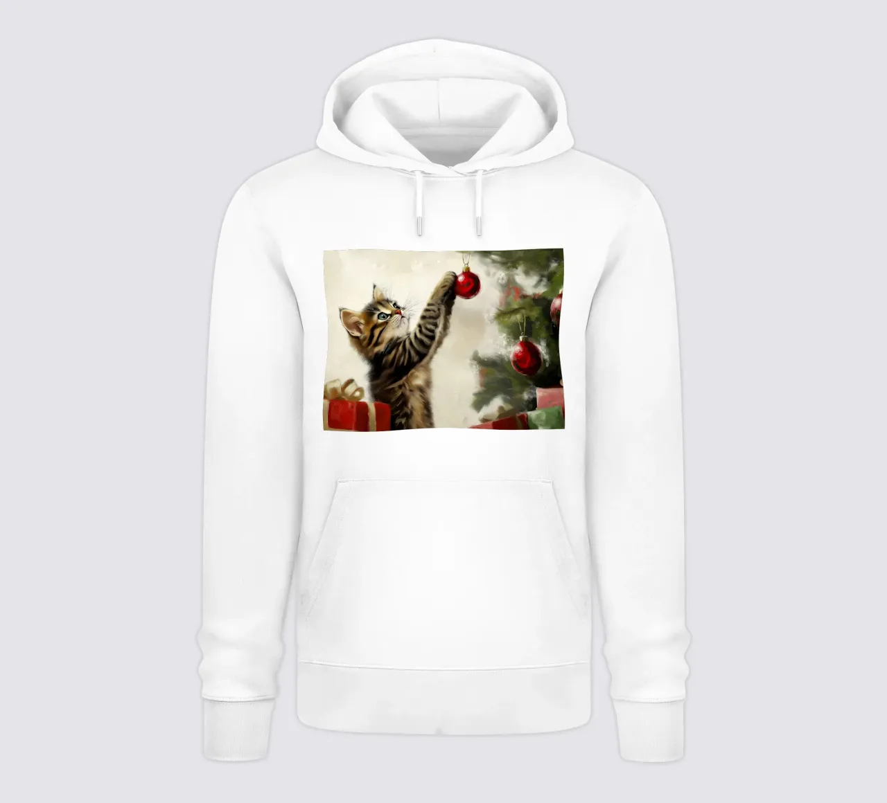 Gatto curioso di Natale - Momento di gioco felpa con cappuccio da Cozy Vibes