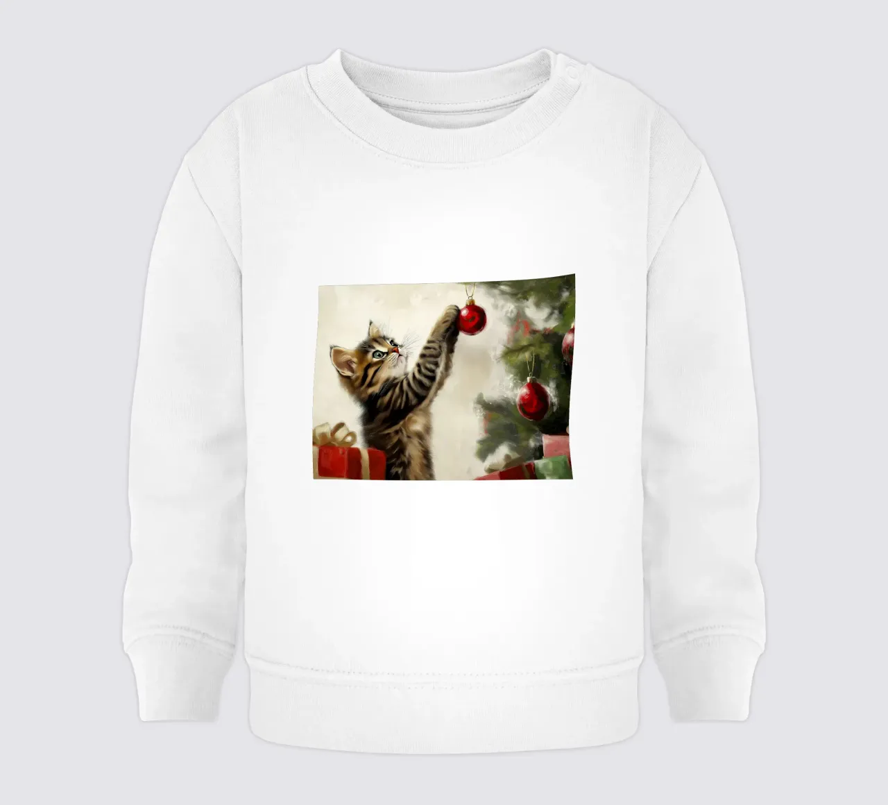 Gatto curioso di Natale - Momento di gioco felpa neonato da Cozy Vibes
