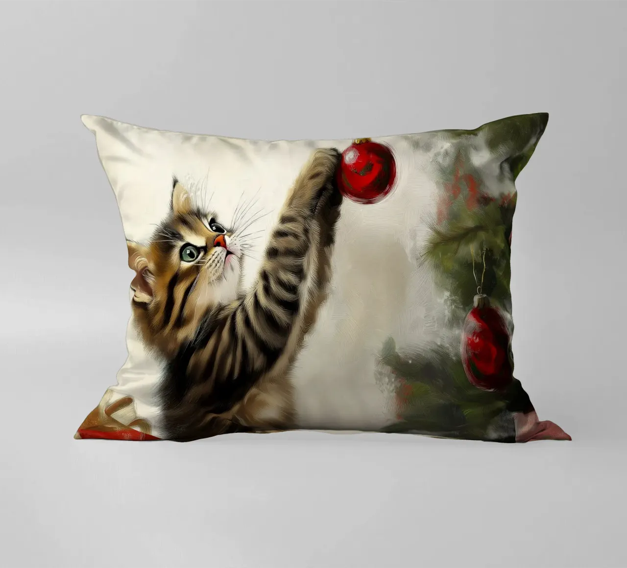Gatto curioso di Natale - Momento di gioco cuscino da Cozy Vibes
