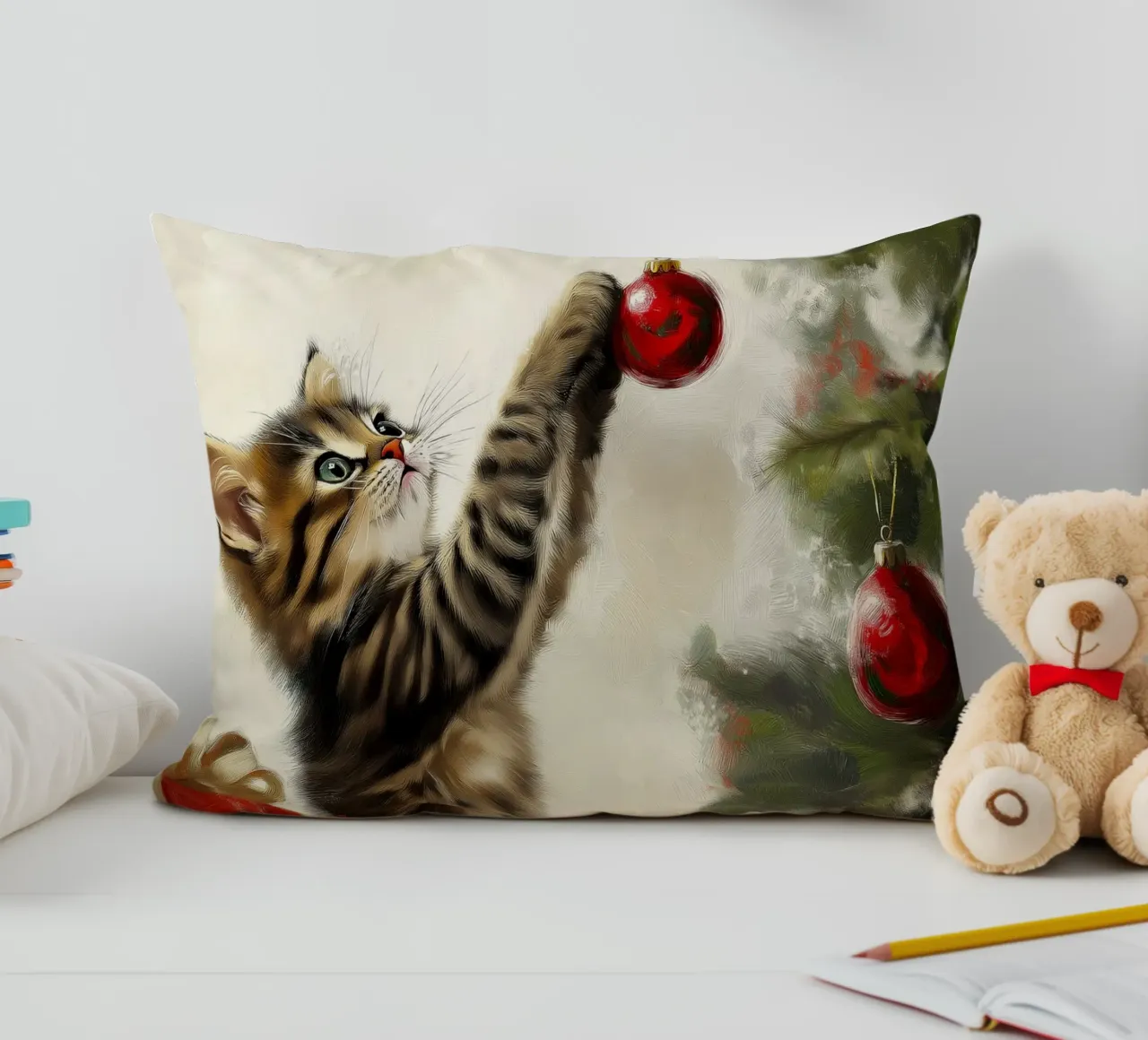 Gatto curioso di Natale - Momento di gioco cuscino da Cozy Vibes
