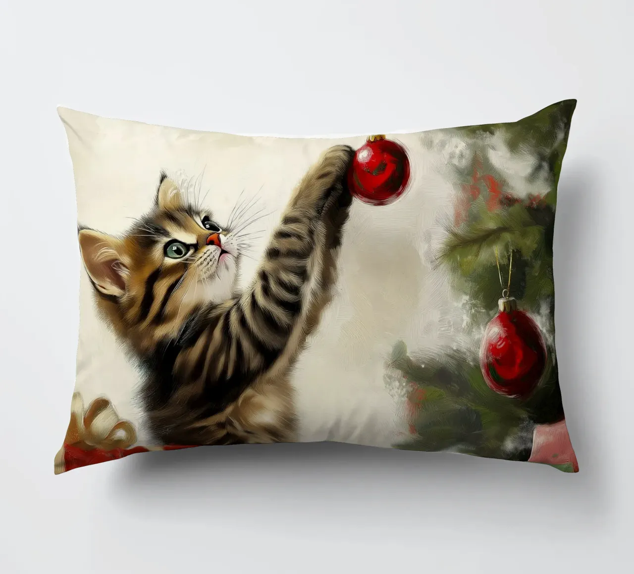 Gatto curioso di Natale - Momento di gioco cuscino da Cozy Vibes