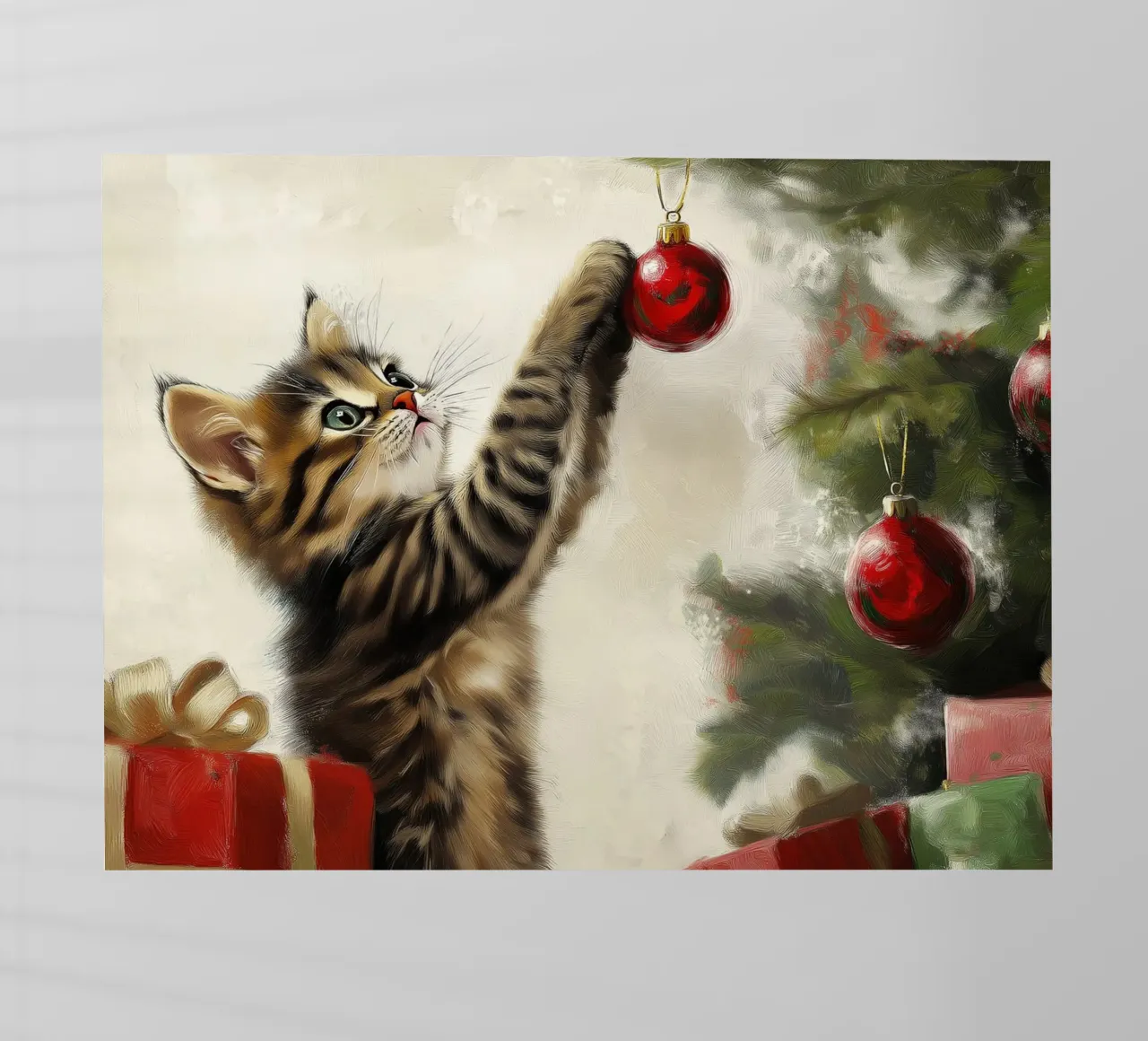 Gatto curioso di Natale - Momento di gioco pellicola backlit da Cozy Vibes