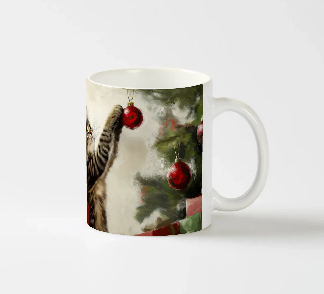 Gatto curioso di Natale - Momento di gioco tazza in ceramica da Cozy Vibes