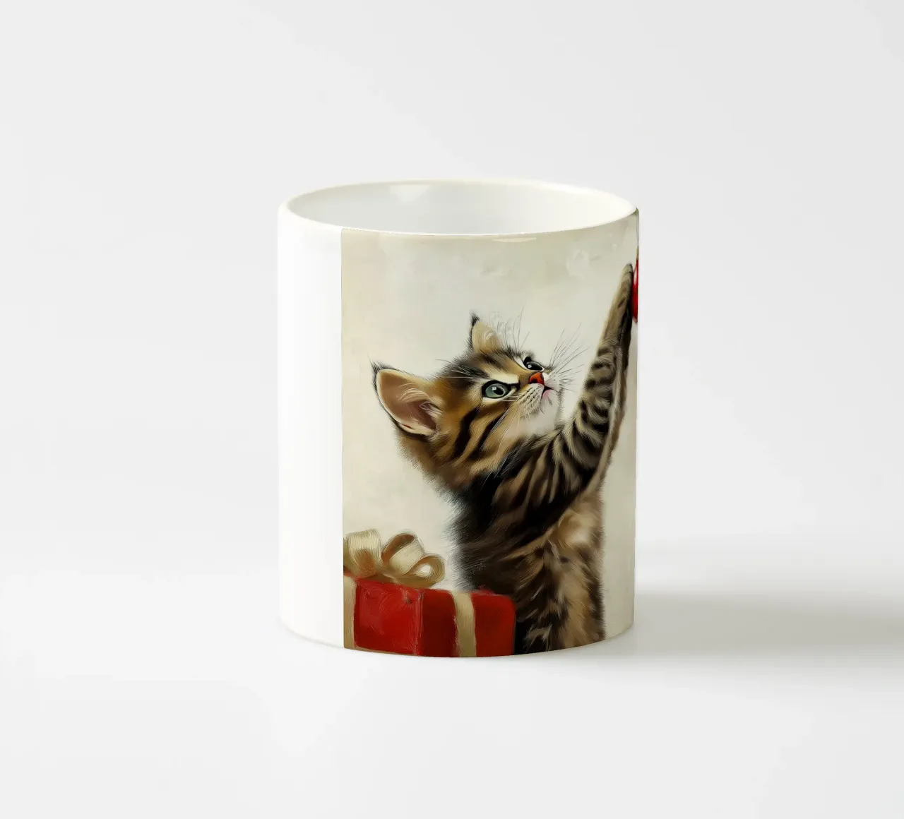Gatto curioso di Natale - Momento di gioco tazza in ceramica da Cozy Vibes
