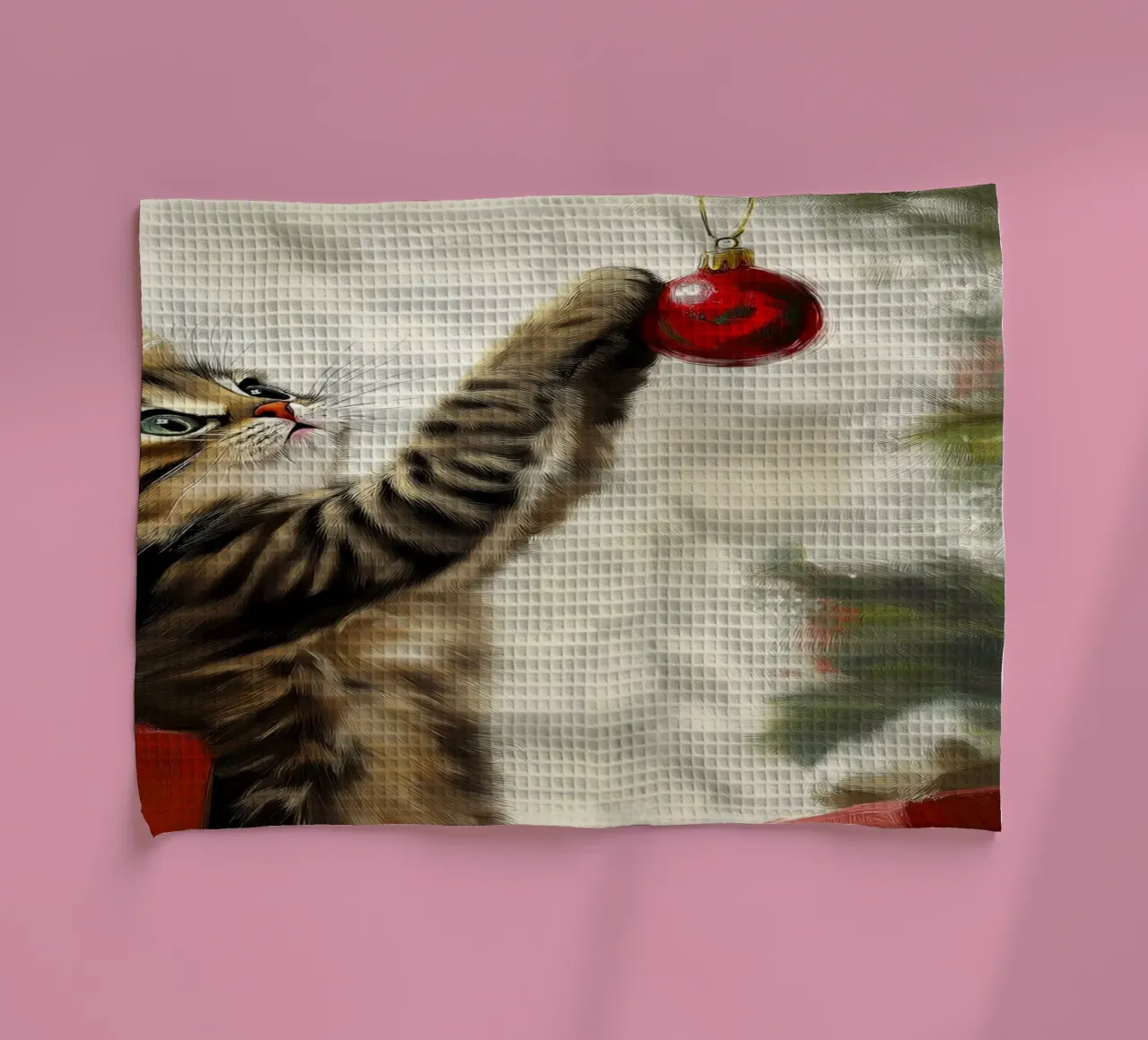Gatto curioso di Natale - Momento di gioco canovaccio da cucina da Cozy Vibes