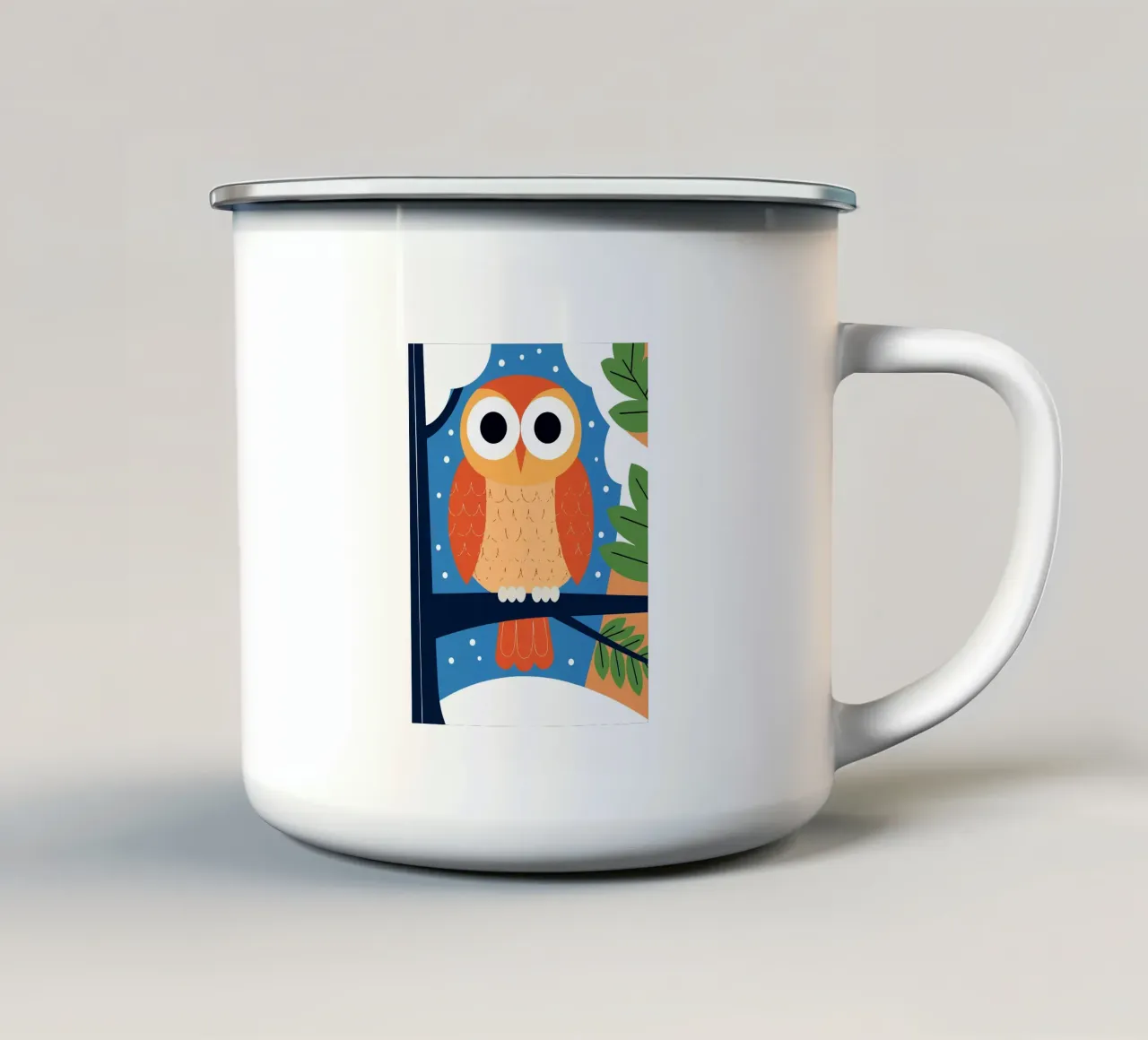 Gufo sull'albero tazza in smalto da PROTECT ANIMALS