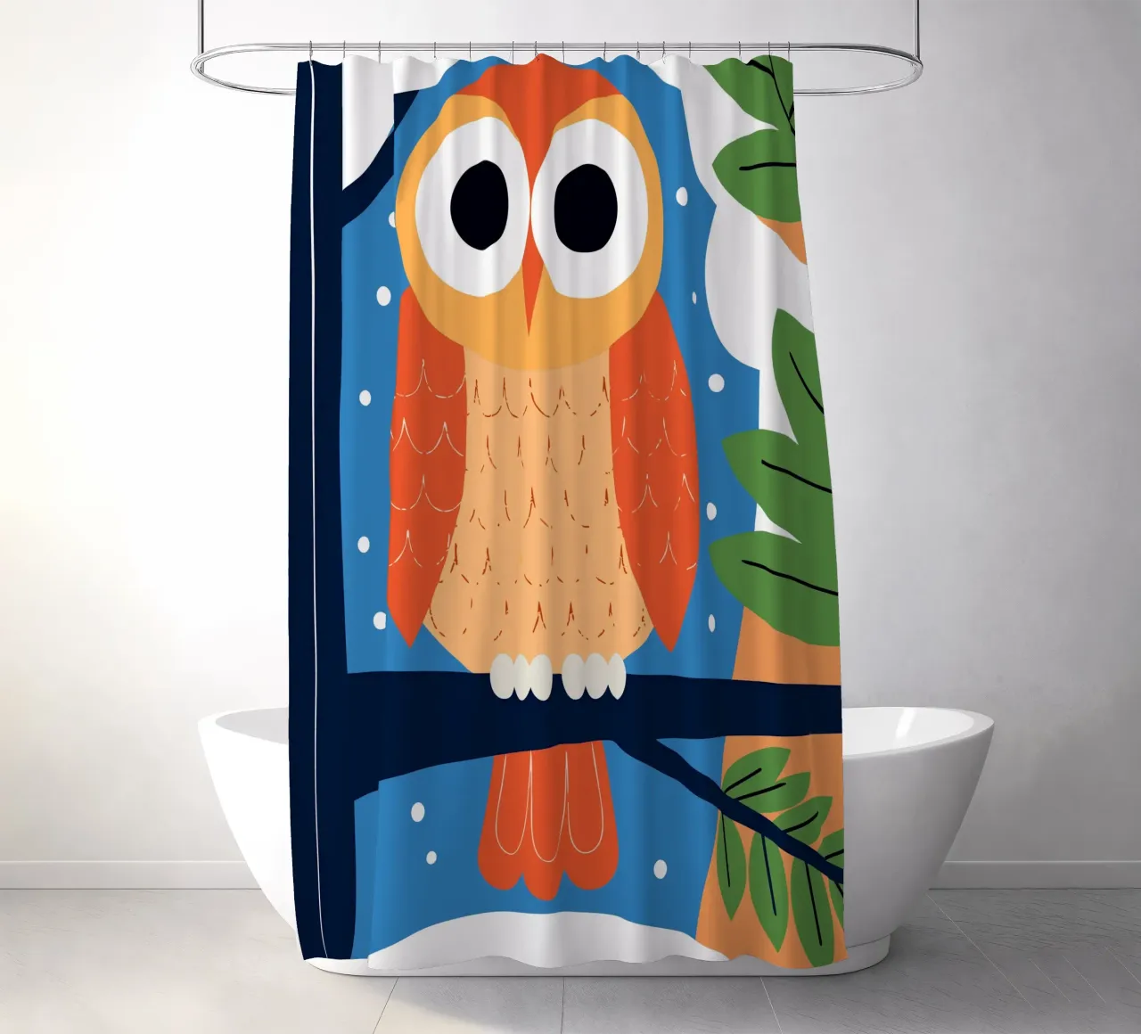 Gufo sull'albero tenda da doccia da PROTECT ANIMALS