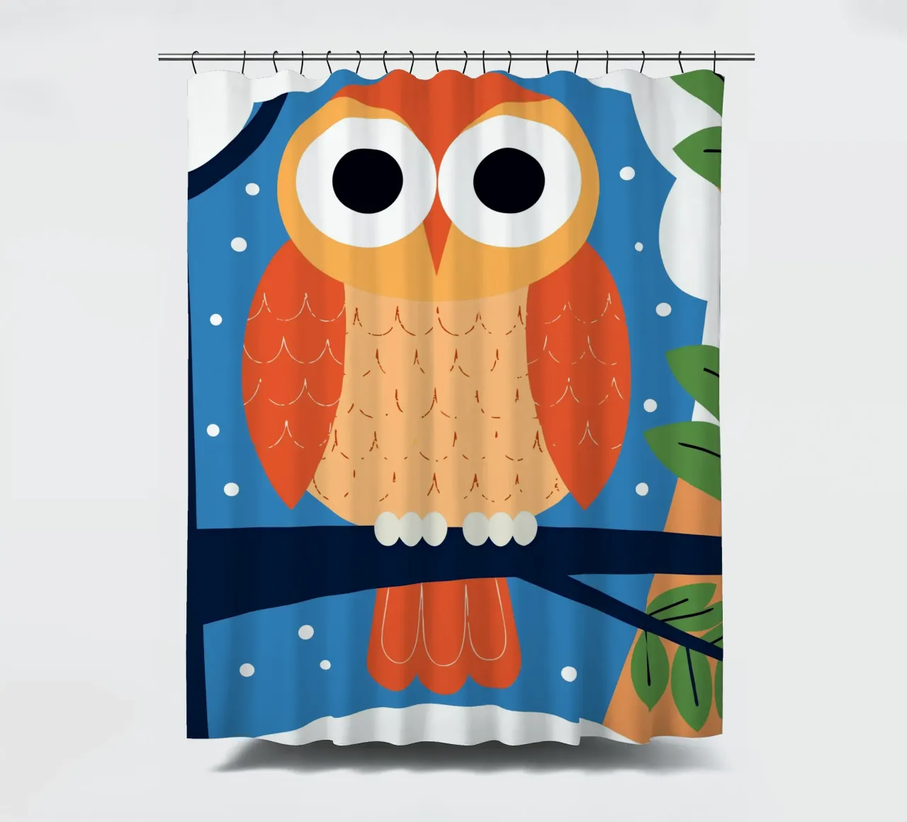 Gufo sull'albero tenda da doccia da PROTECT ANIMALS