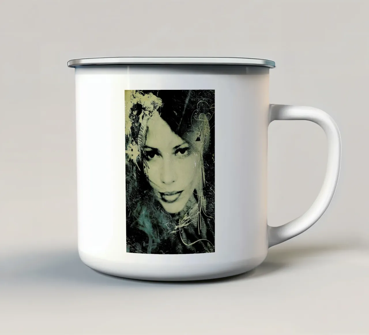 Voluptes Noires enamel mug by Sandrine Pagnoux