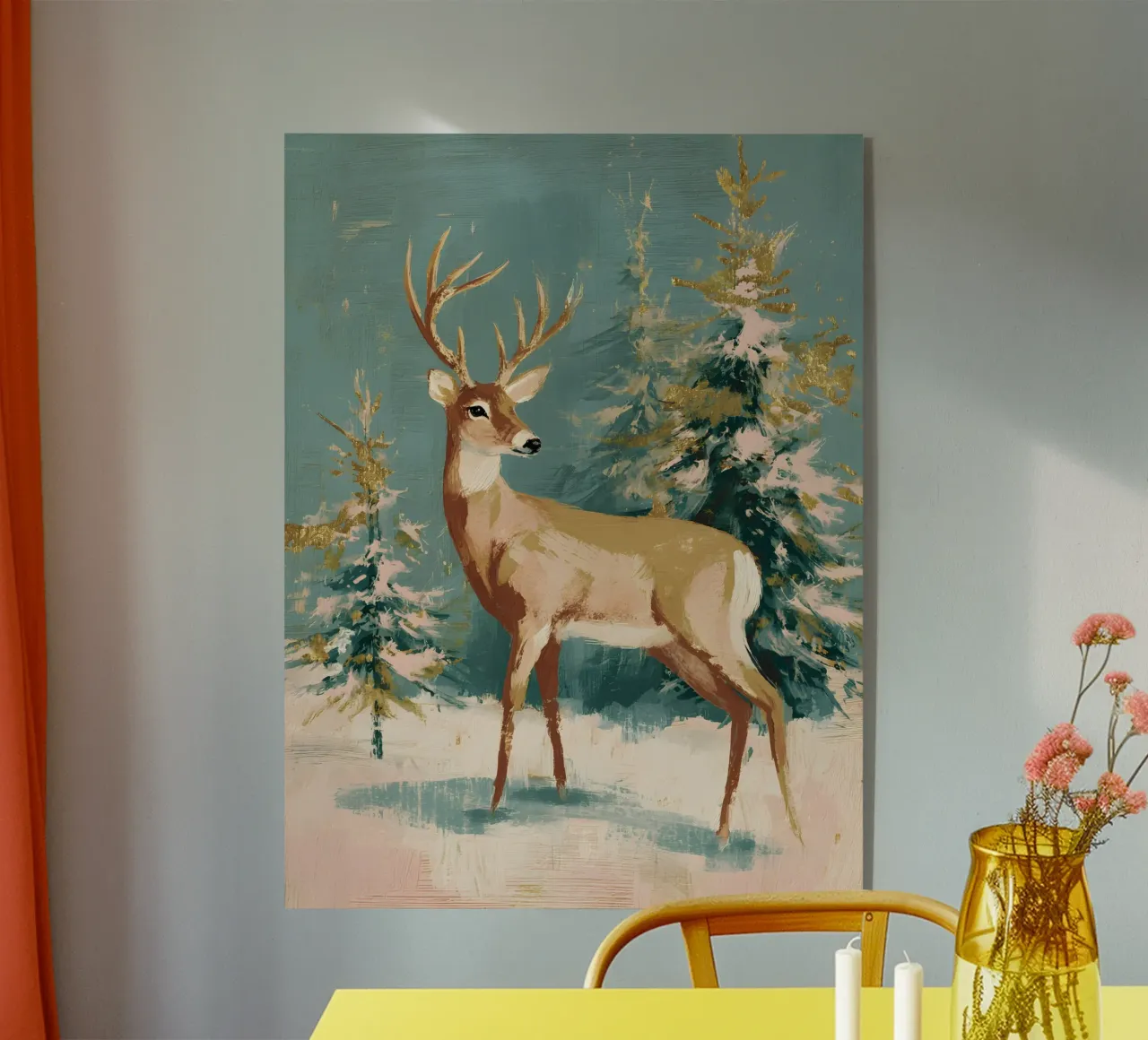 Golden Forest Deer plexiglass da velvetstudio