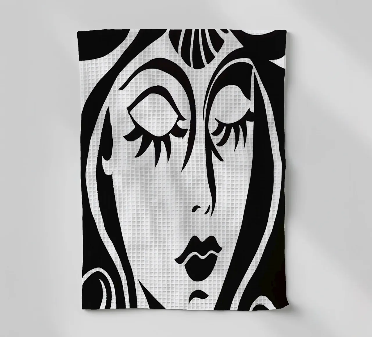Wake Up My Love | Portrait minimaliste en noir et blanc torchon de Autofocus