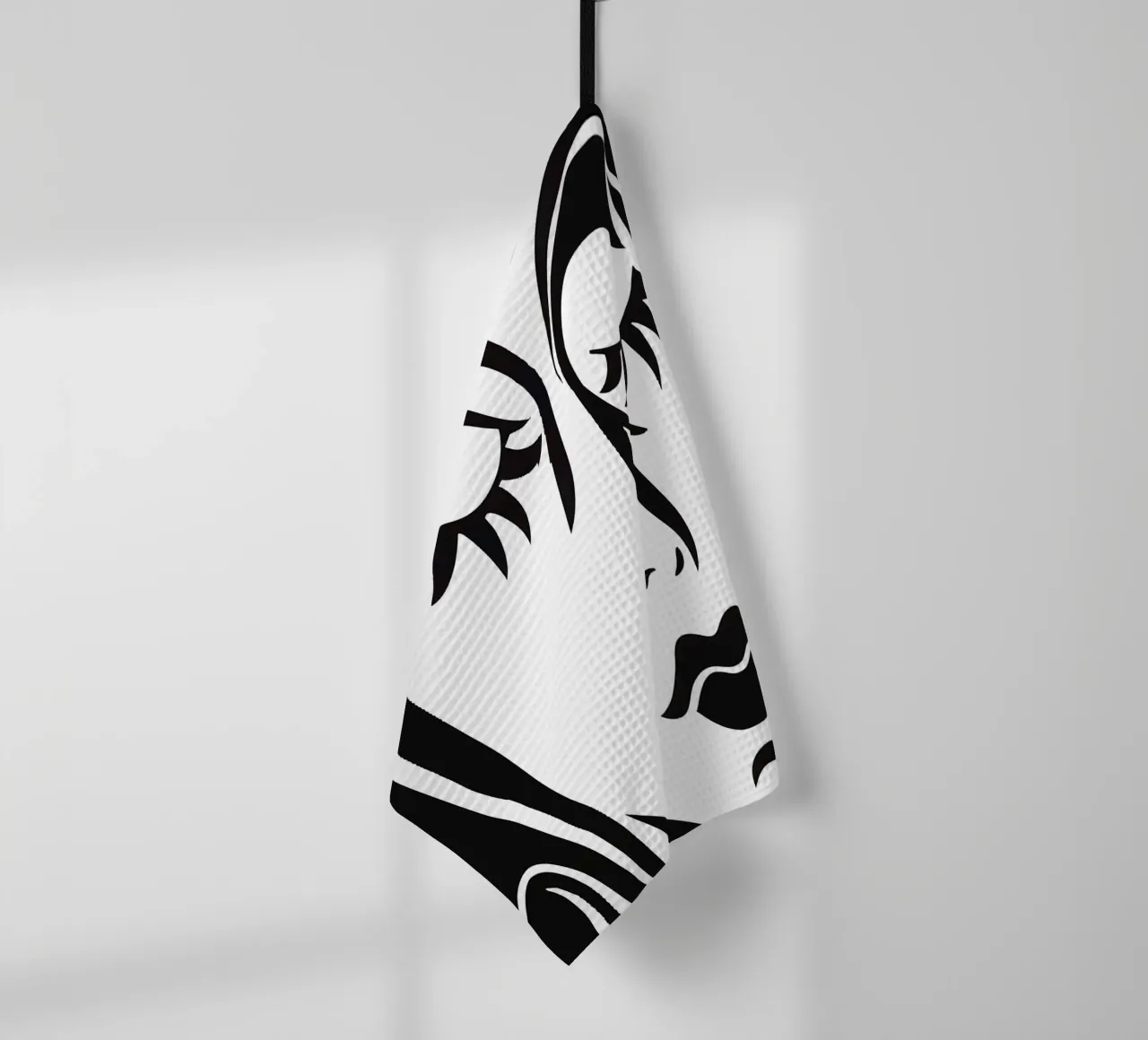 Wake Up My Love | Portrait minimaliste en noir et blanc torchon de Autofocus