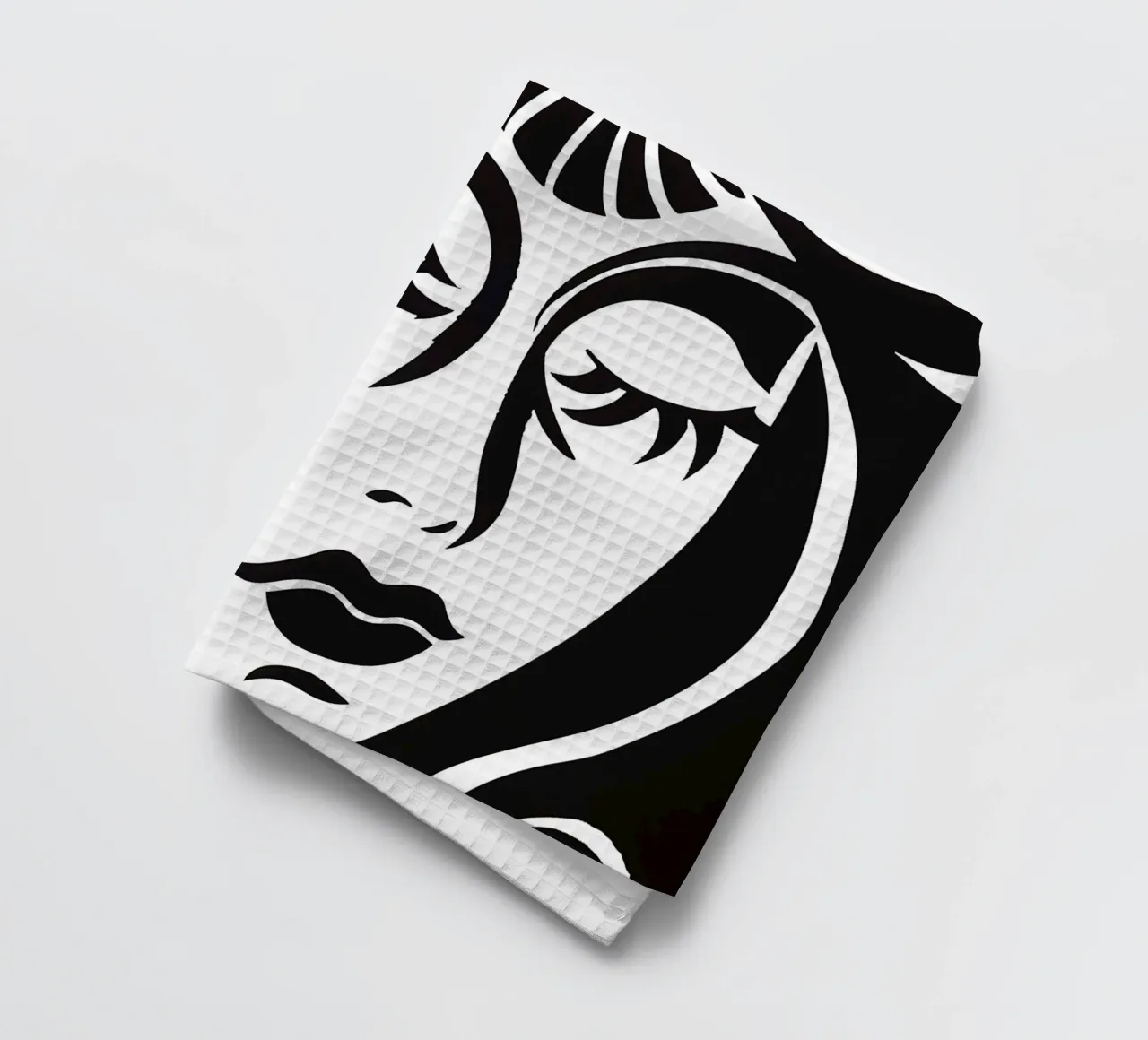 Wake Up My Love | Portrait minimaliste en noir et blanc torchon de Autofocus