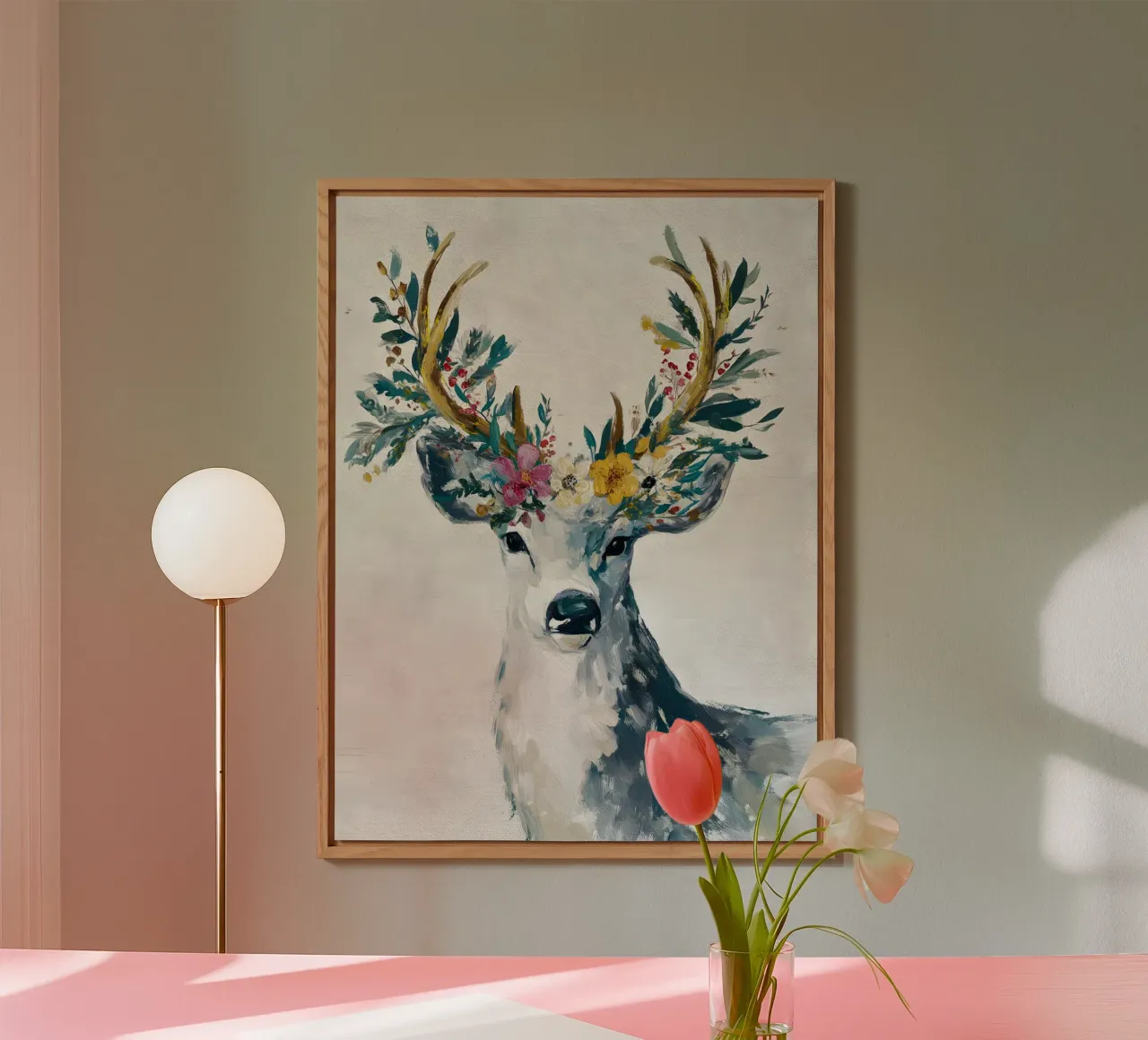 Nordic Bloom Stag alluminio dibond da velvetwinterstudio