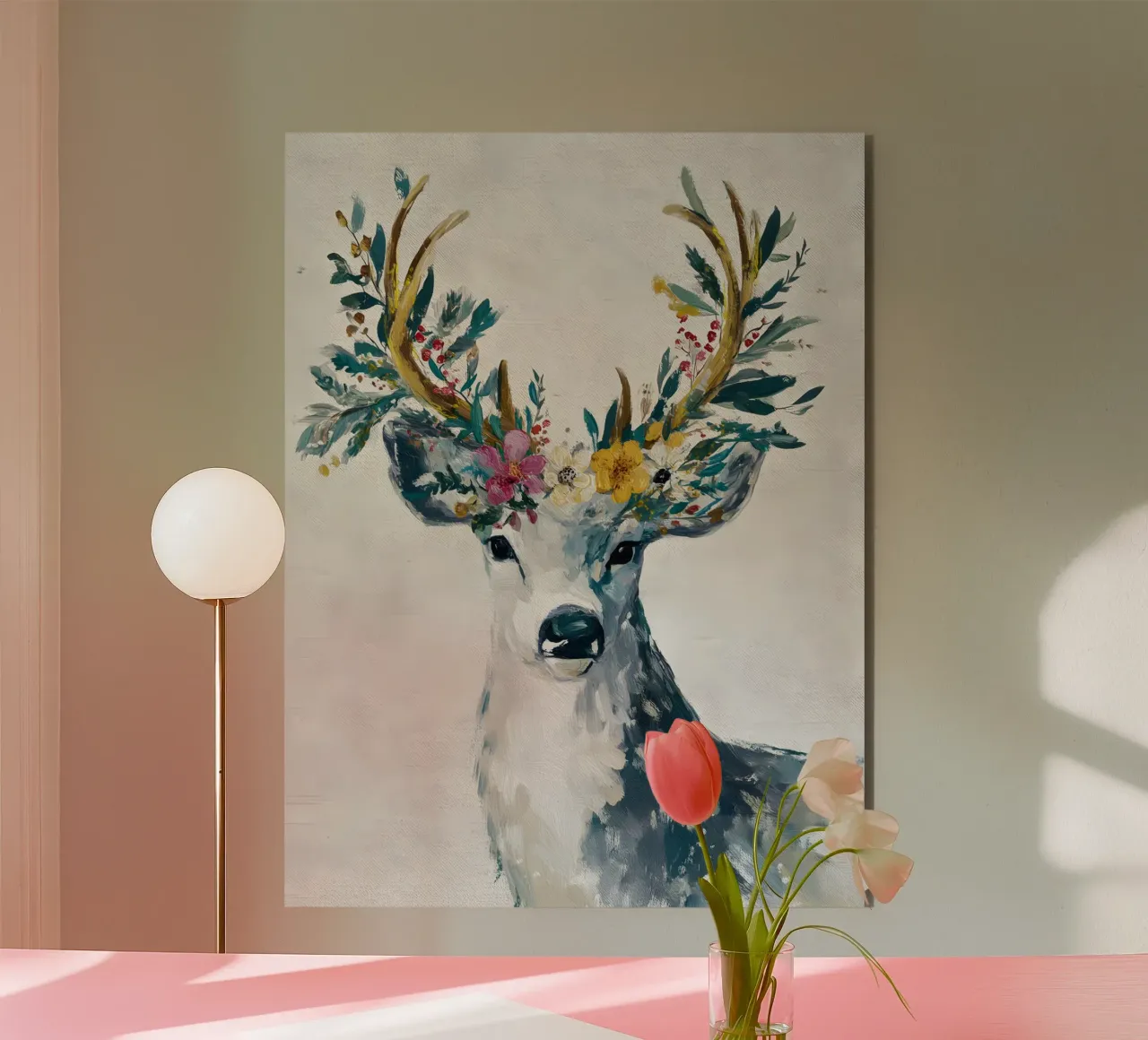 Nordic Bloom Stag alluminio dibond da velvetwinterstudio