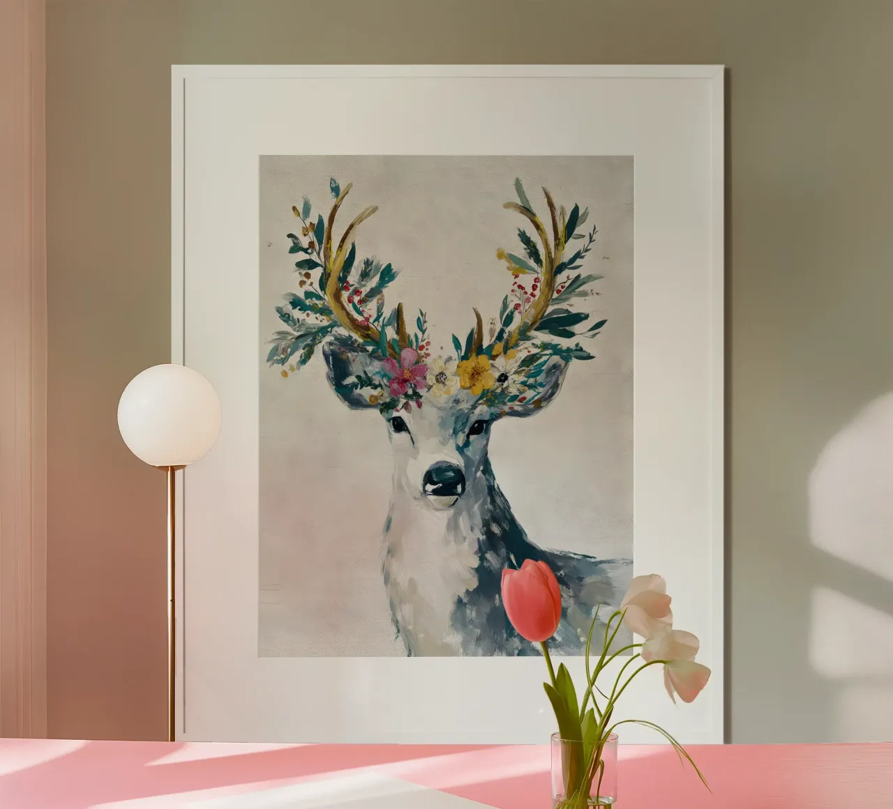 Nordic Bloom Stag carta hahnemühle da velvetwinterstudio