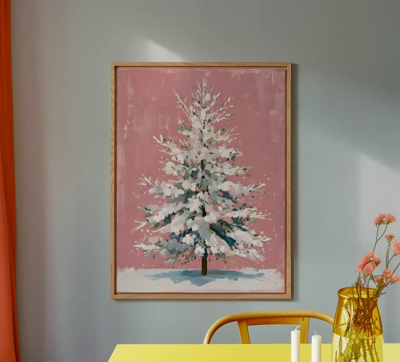 Blush Snow Tree pannello forex da velvetwinterstudio