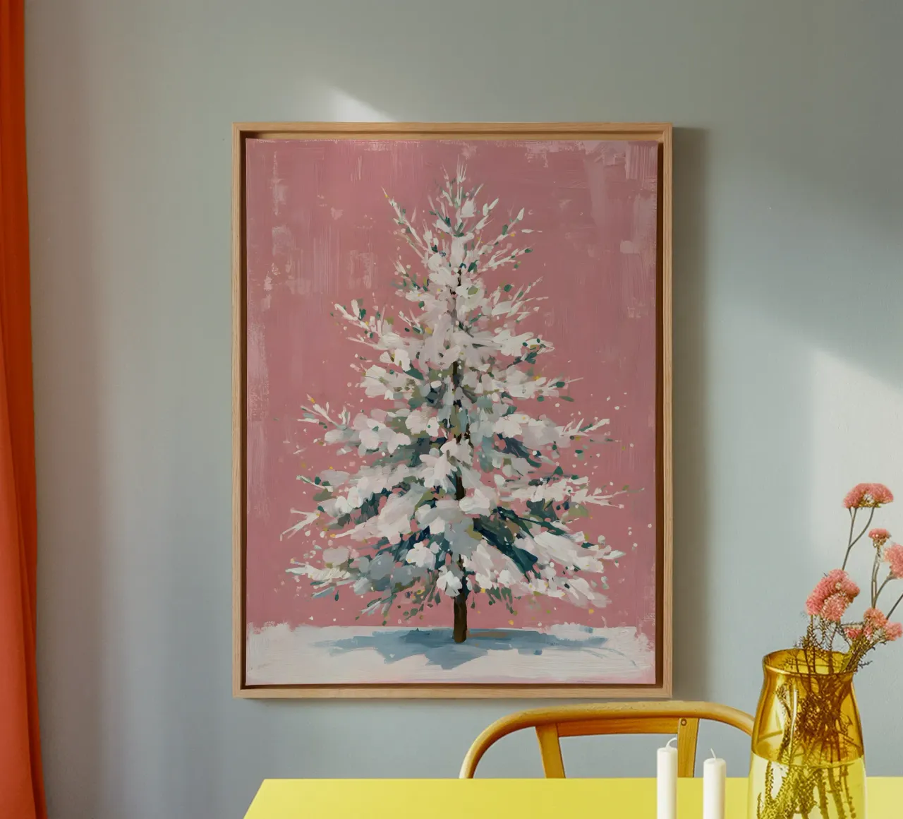 Blush Snow Tree tela da velvetwinterstudio