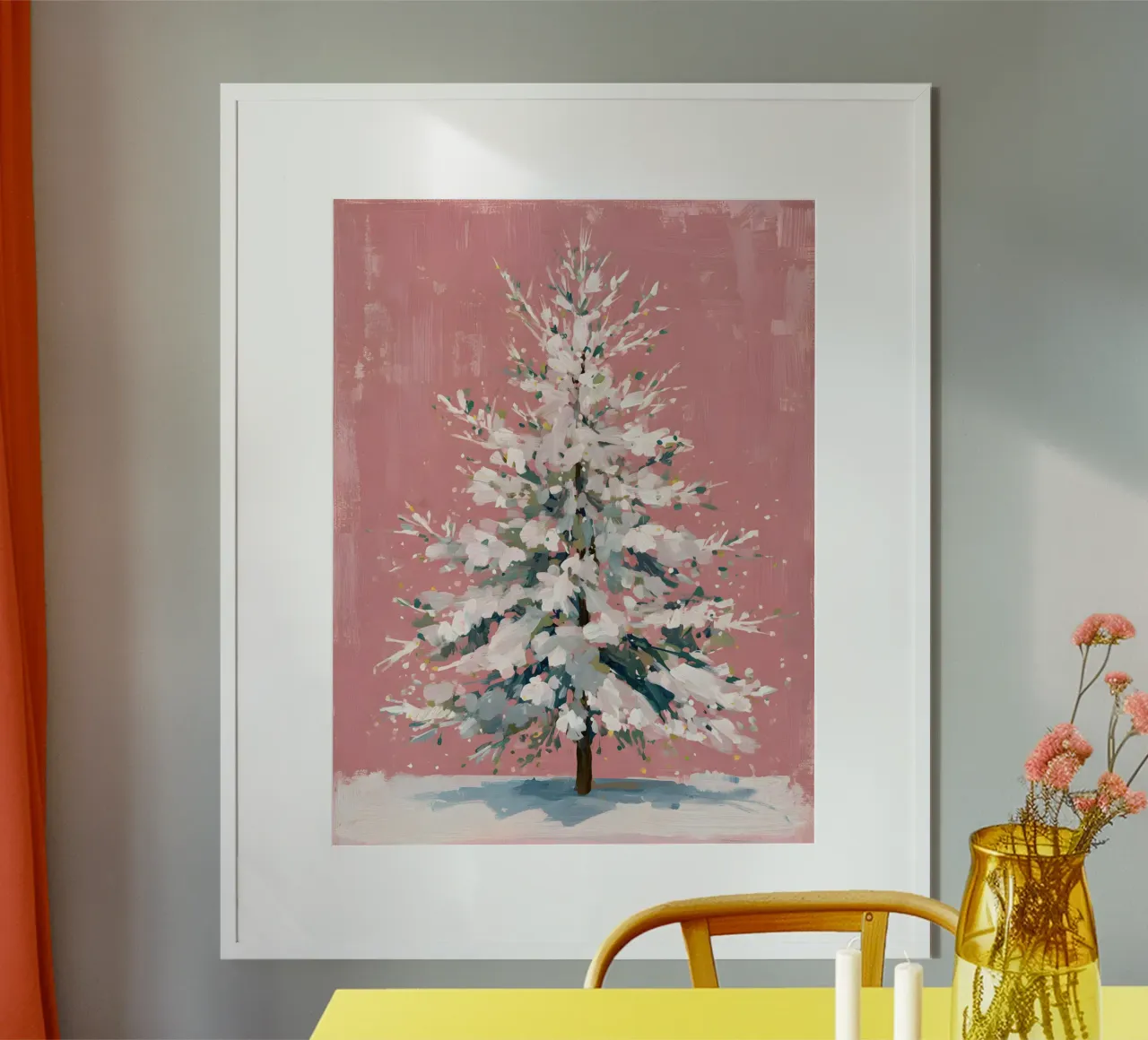 Blush Snow Tree carta hahnemühle da velvetwinterstudio