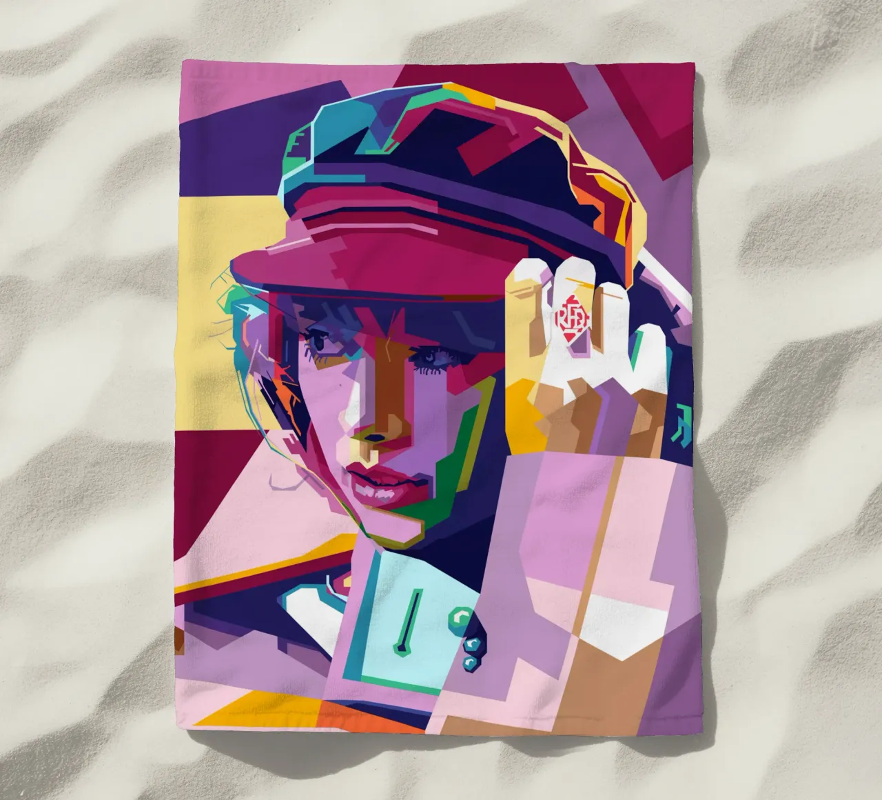 Taylor Swift WPAP Pop Art Stil Strandtuch von SW Artwork