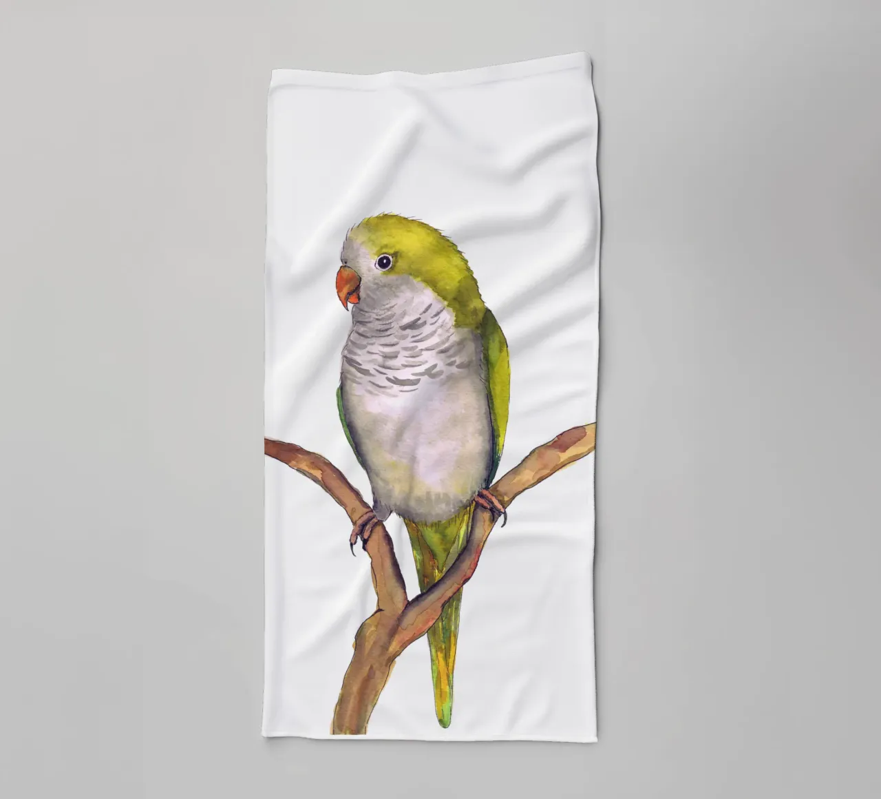 Pappagallo quacchero verde asciugamano da bagno da BwiseLizzy