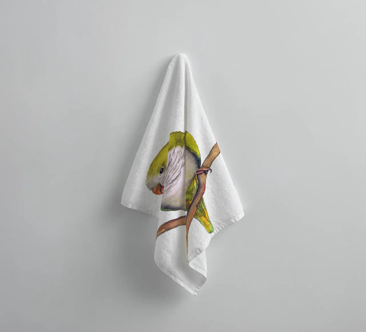 Pappagallo quacchero verde asciugamano da bagno da BwiseLizzy