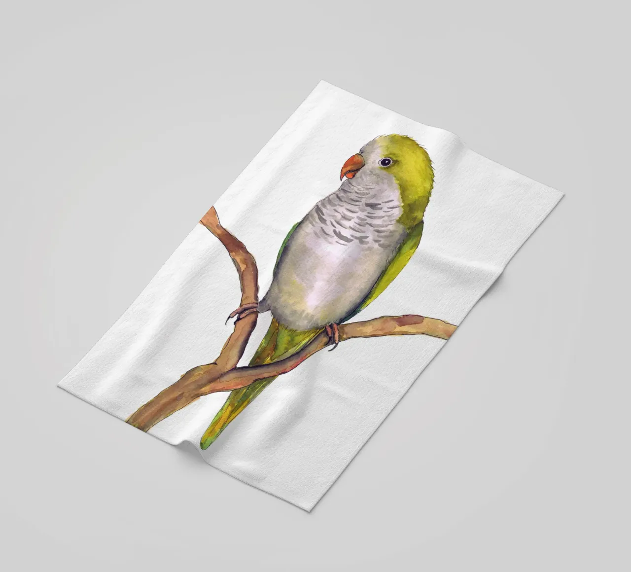 Pappagallo quacchero verde telo mare da BwiseLizzy