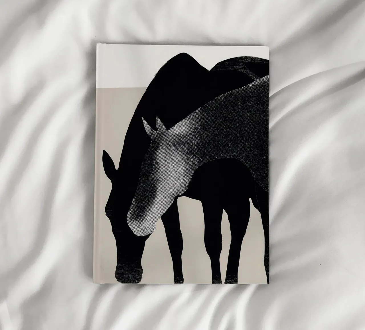 Two horses in contour | halftone print notebook by Autofocus