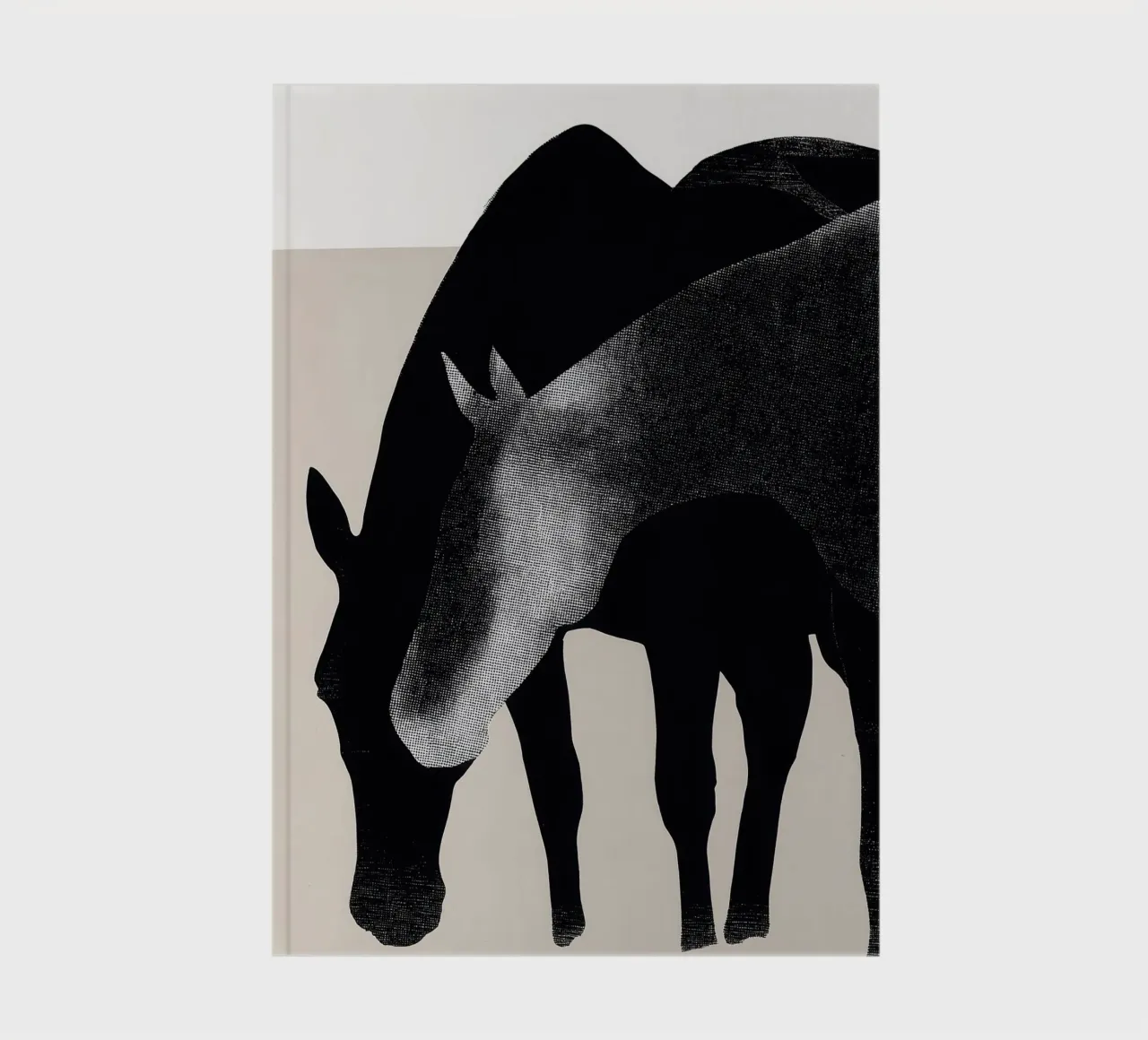 Two horses in contour | halftone print notebook by Autofocus