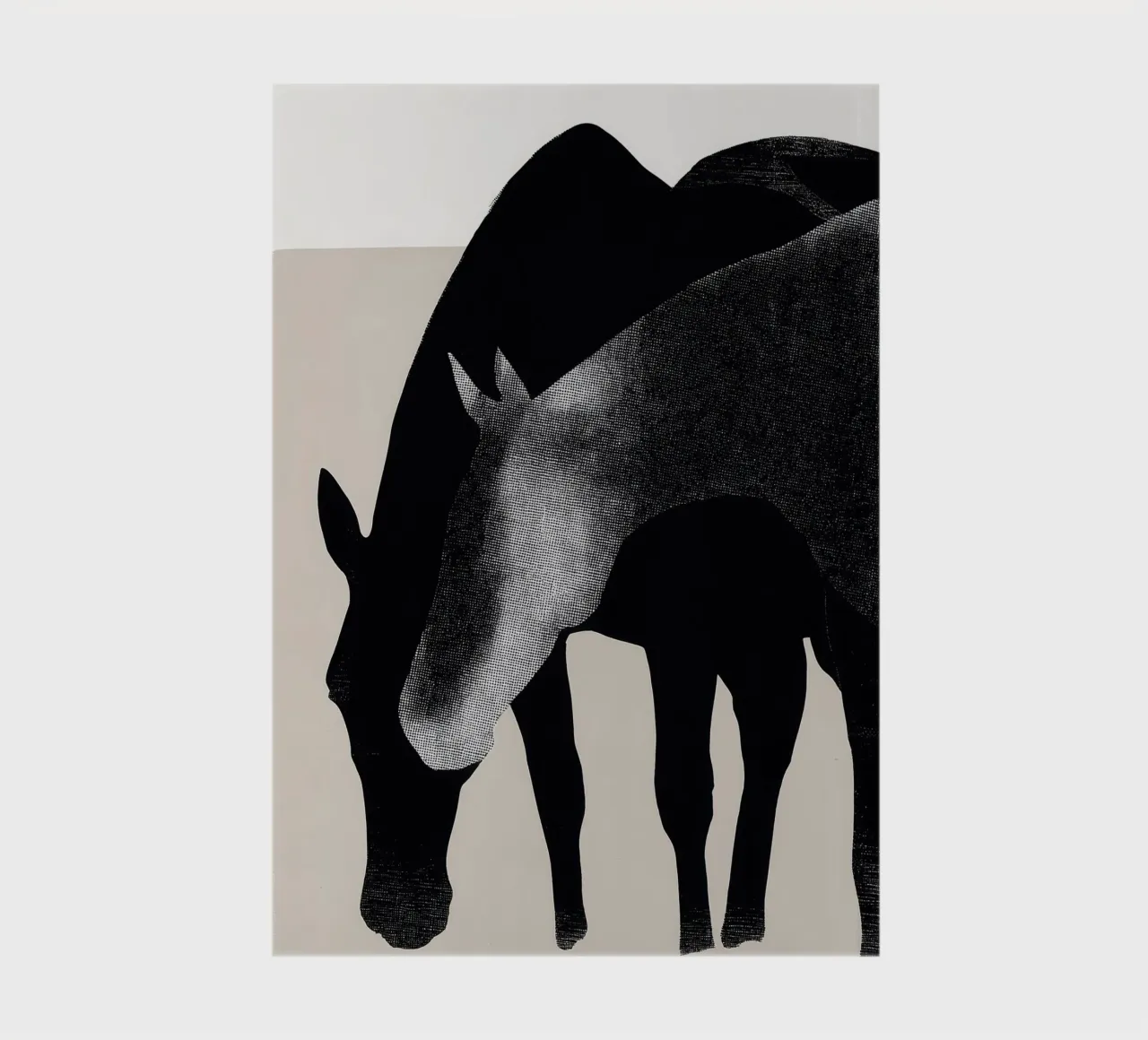 Two horses in contour | halftone print notebook by Autofocus
