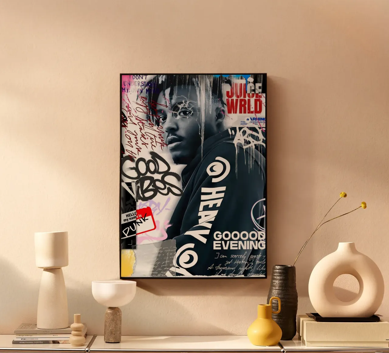 Juice WRLD metacrilato de Digital Street art