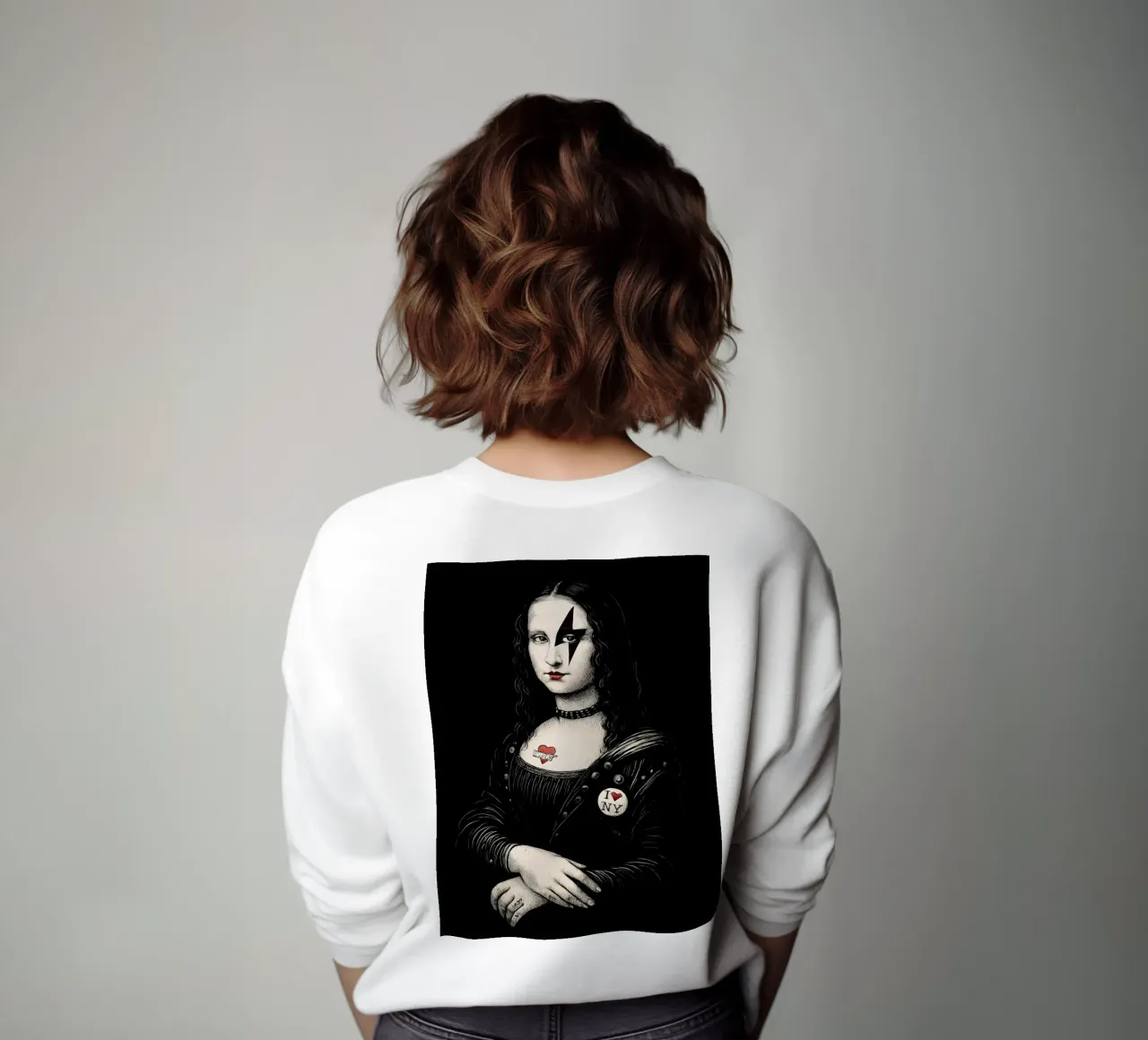 Monna Lisa punk felpa da 🎁 NOBELART