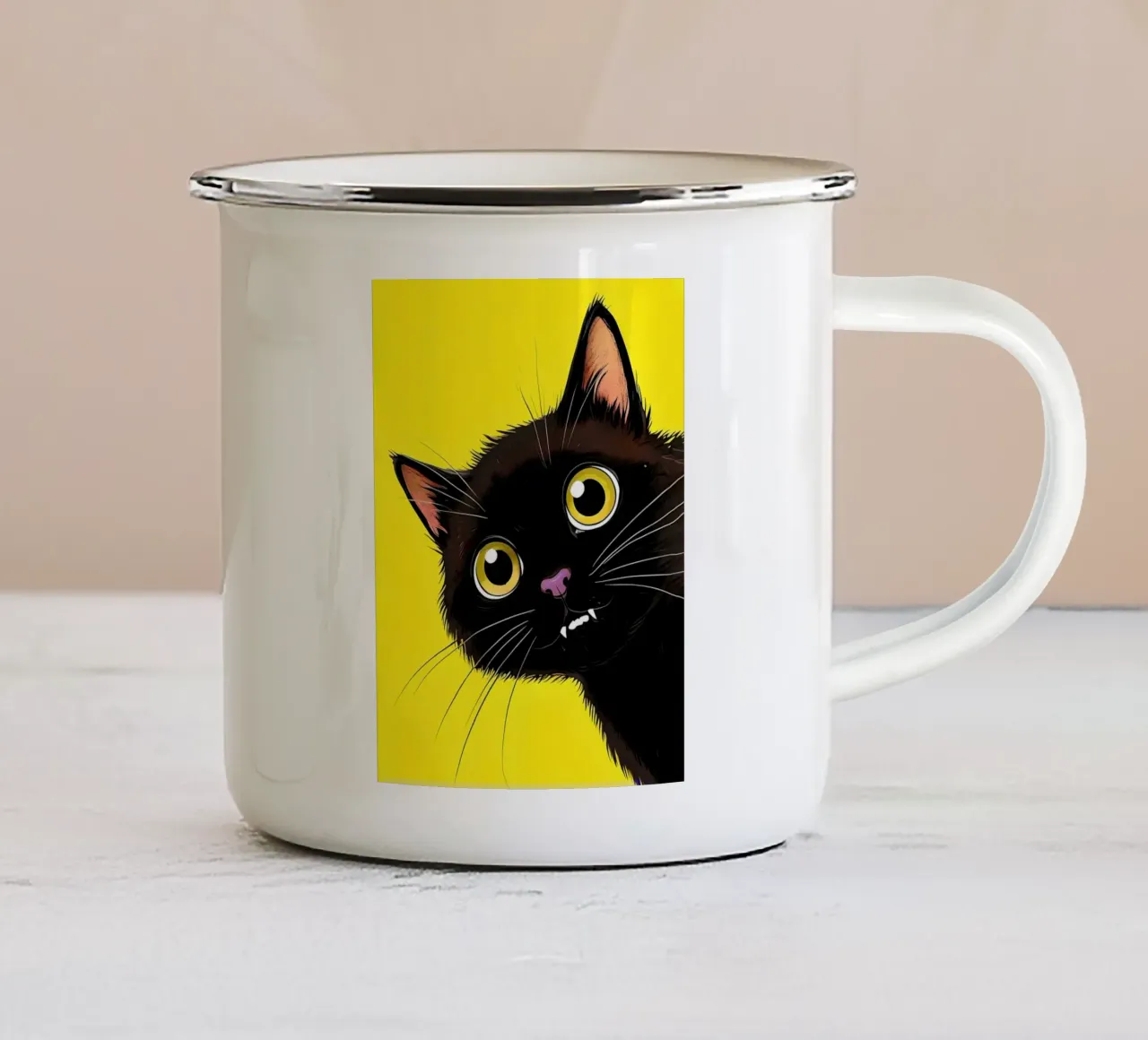 gatto vampiro tazza in smalto da 🎁 NOBELART