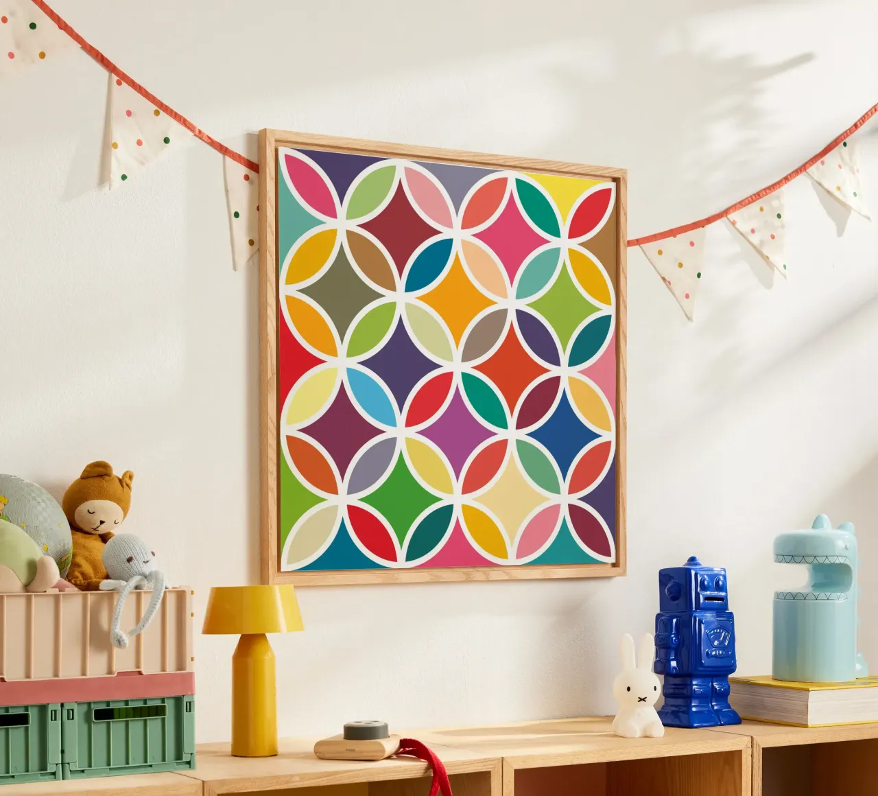 Retro Bloom Art - Un'esplosione di gioia colorata plexiglass da JaySan Studio