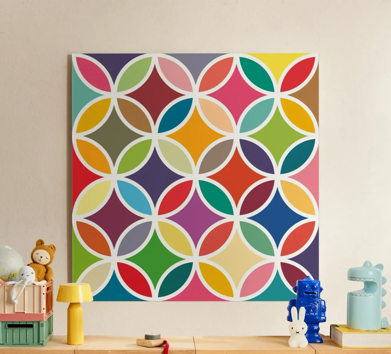 Retro Bloom Art - Un estallido de alegría colorida metacrilato de JaySan Studio
