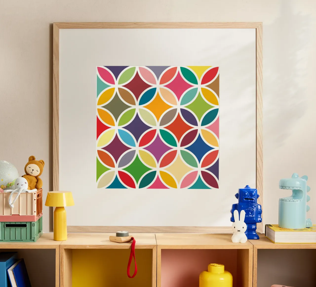 Retro Bloom Art - Un'esplosione di gioia colorata poster da JaySan Studio