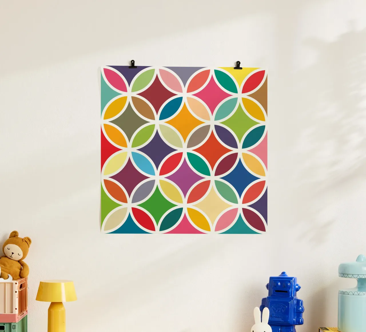 Retro Bloom Art - Un'esplosione di gioia colorata poster da JaySan Studio
