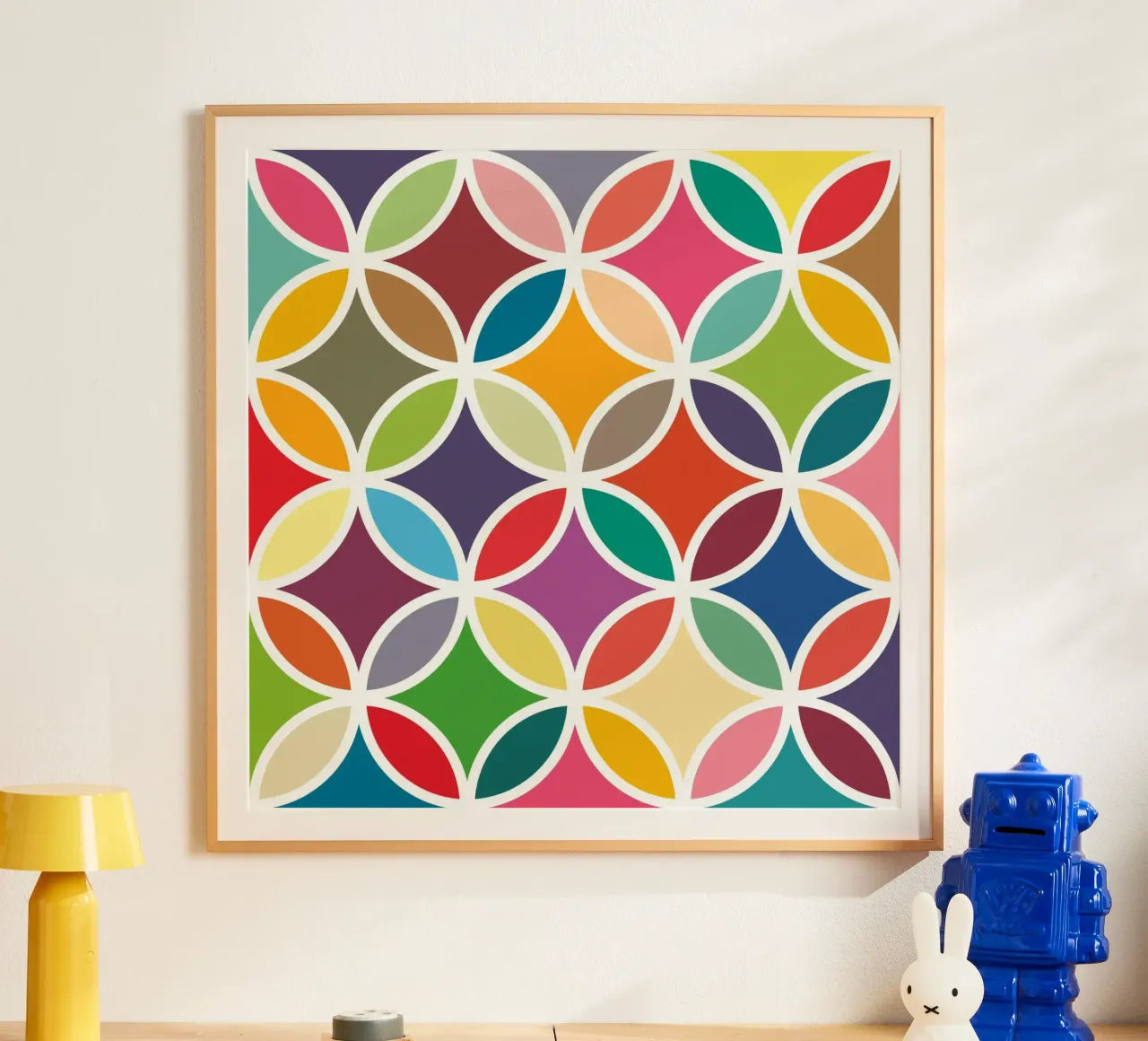 Retro Bloom Art - Un'esplosione di gioia colorata poster da JaySan Studio