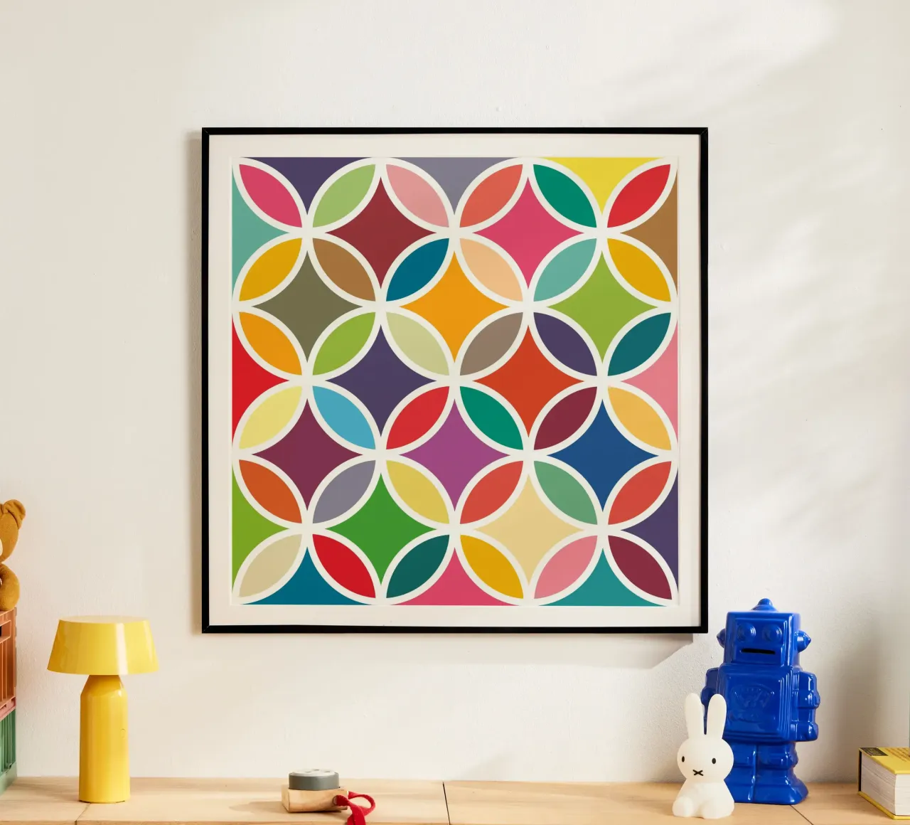 Retro Bloom Art - Un'esplosione di gioia colorata poster da JaySan Studio