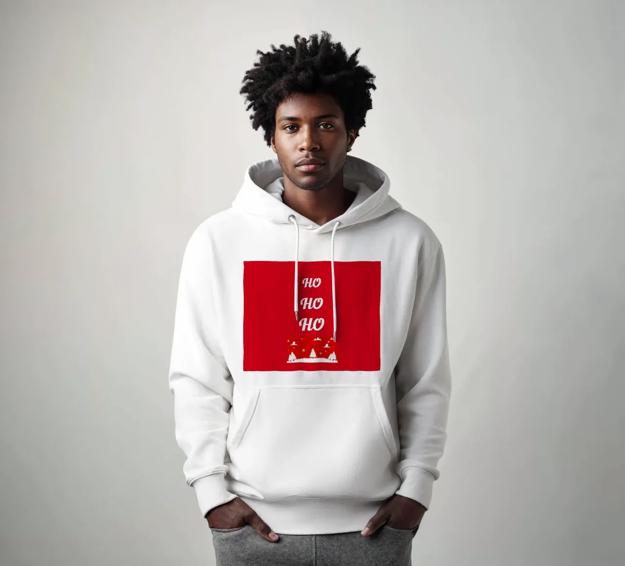 Design natalizio in rosso felpa con cappuccio da BenCoStyle