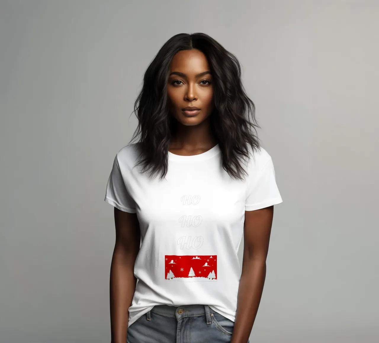 Design natalizio in rosso t-shirt da donna da BenCoStyle