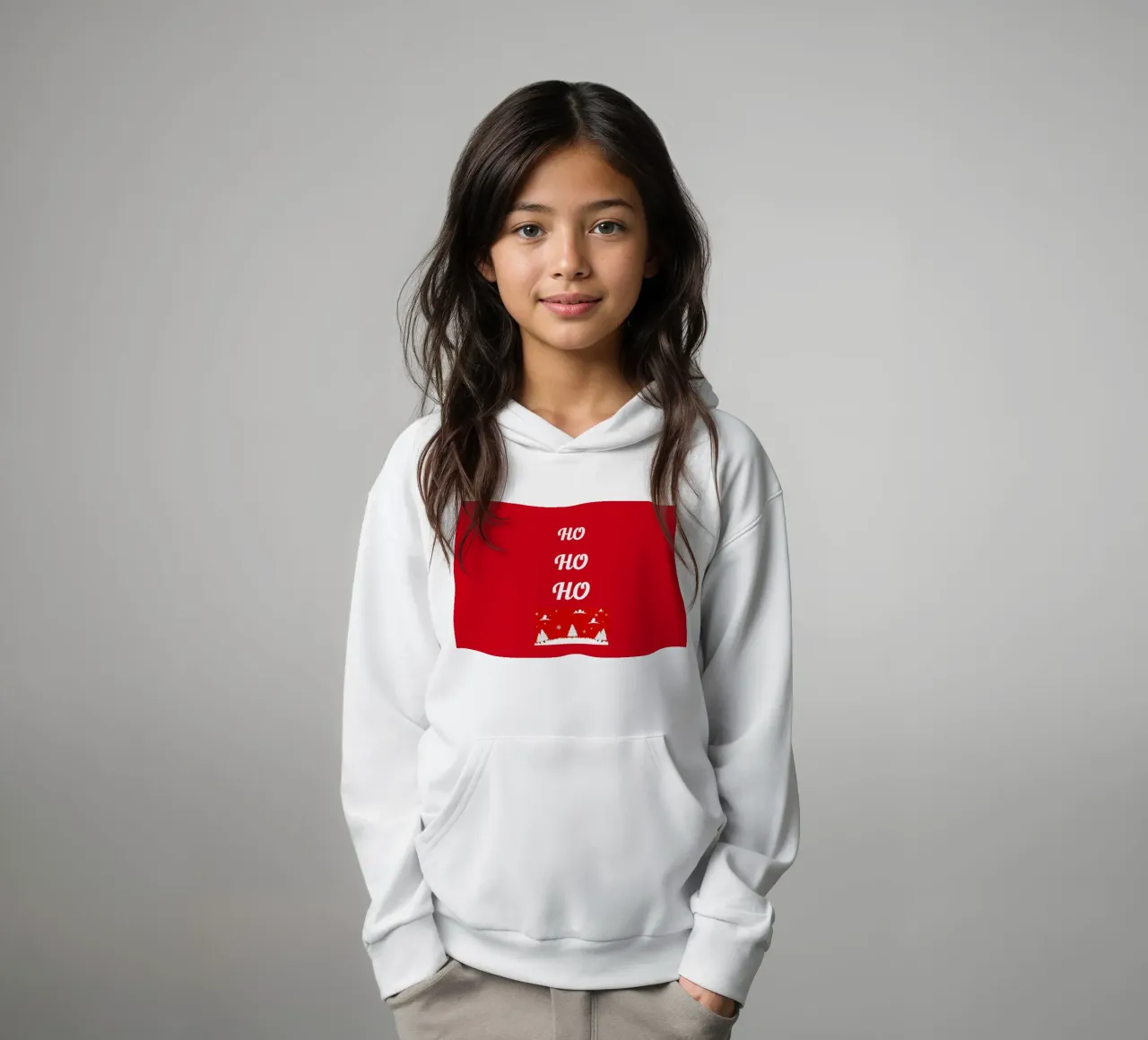 Design natalizio in rosso felpa bambino con cappuccio da BenCoStyle
